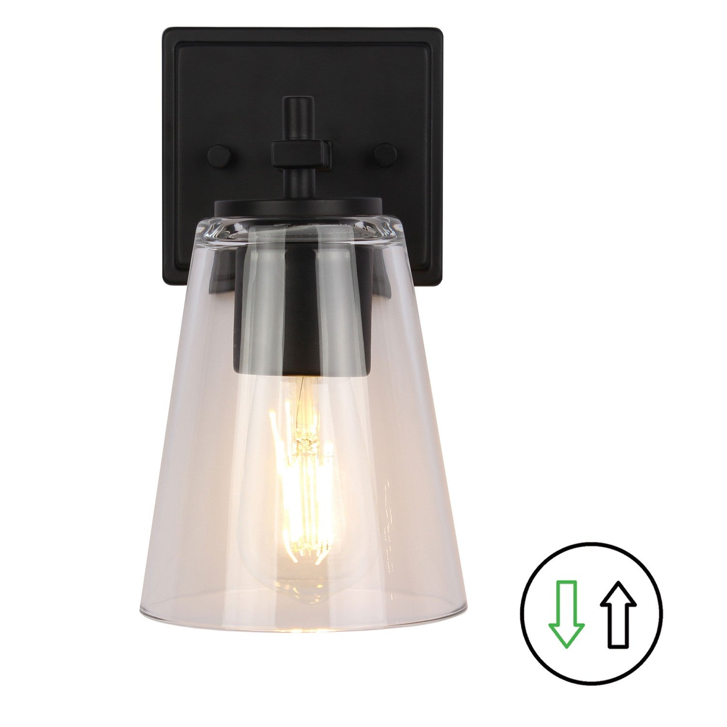 Dainolite Canada - WND-51W-MB - One Light Wall Sconce - Wenda - Clear