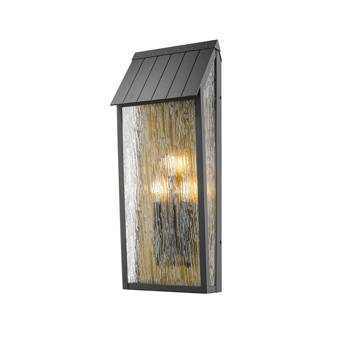 Artcraft Canada - AC8059BK - Two Light Outdoor Wall Sconce - Point - Black, Brass