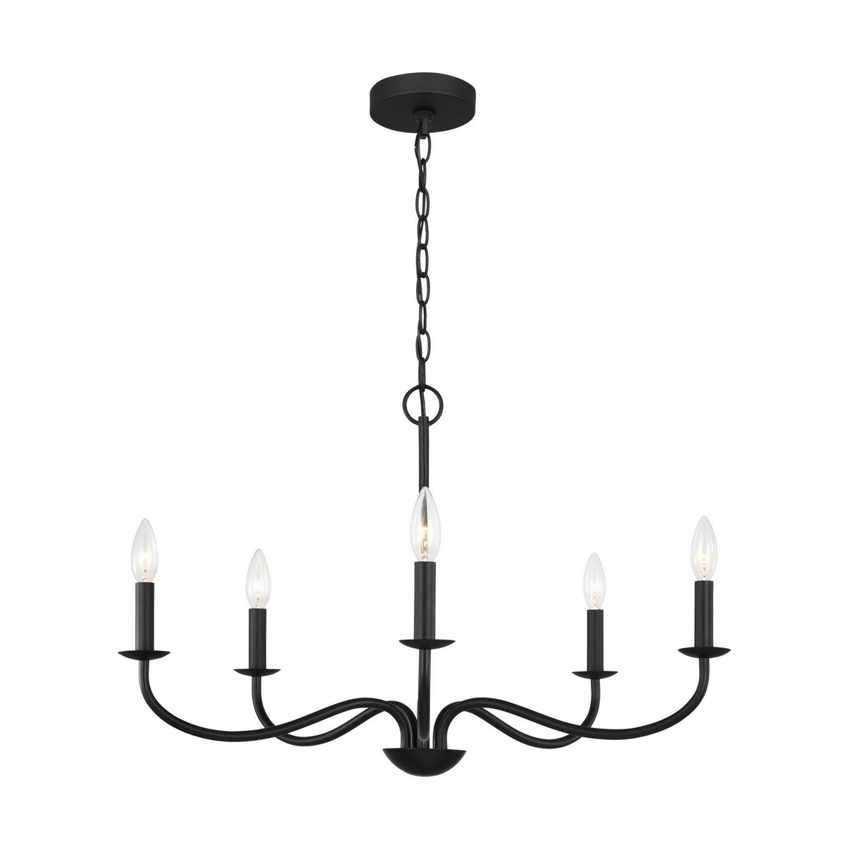 Generation Lighting Canada - GLC1205MBK - Cinq lampes Suspendu - Abells - Noir de minuit