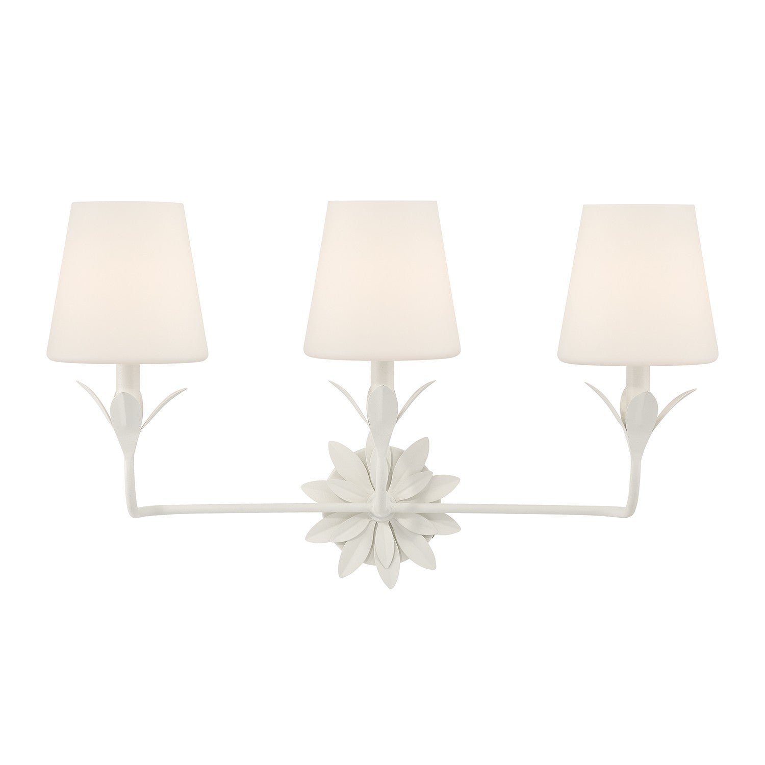 Crystorama - 573-OP-MT - Three Light Bath - Broche - Matte White