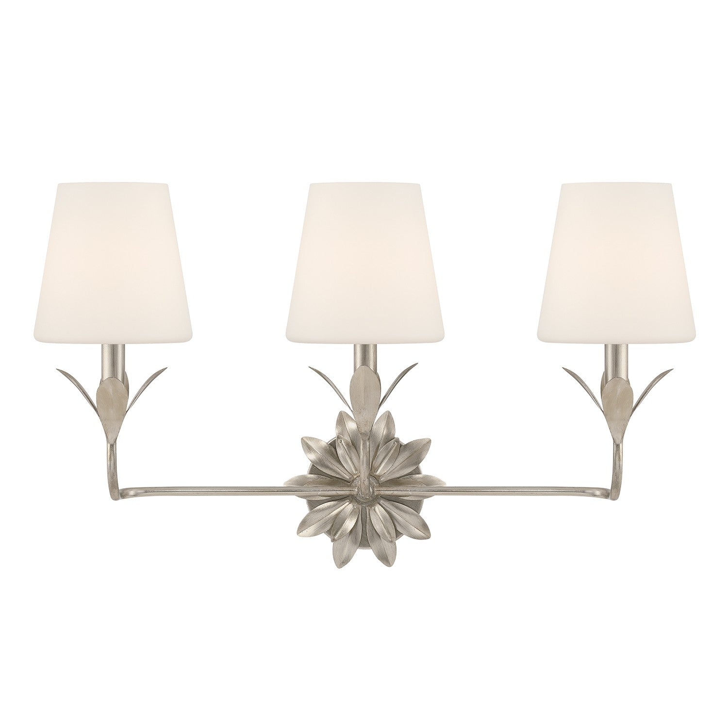 Crystorama - 573-OP-SA - Three Light Bath - Broche - Antique Silver