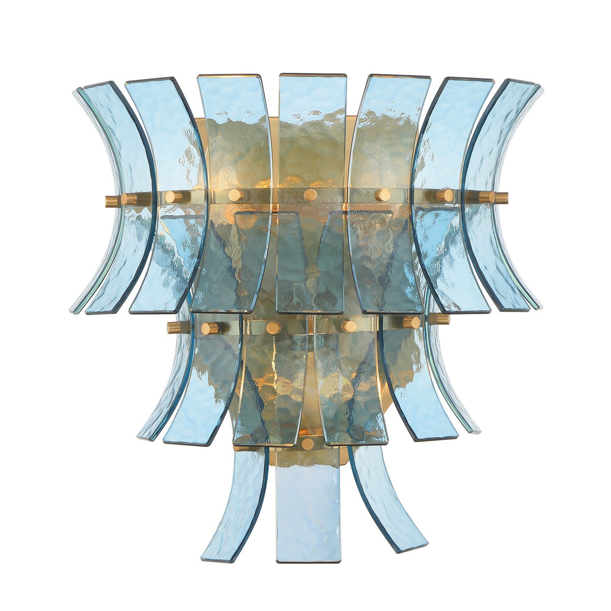 Crystorama - ABI-2002-AG-BL - Three Light Wall Sconce - Abigail - Aged Brass
