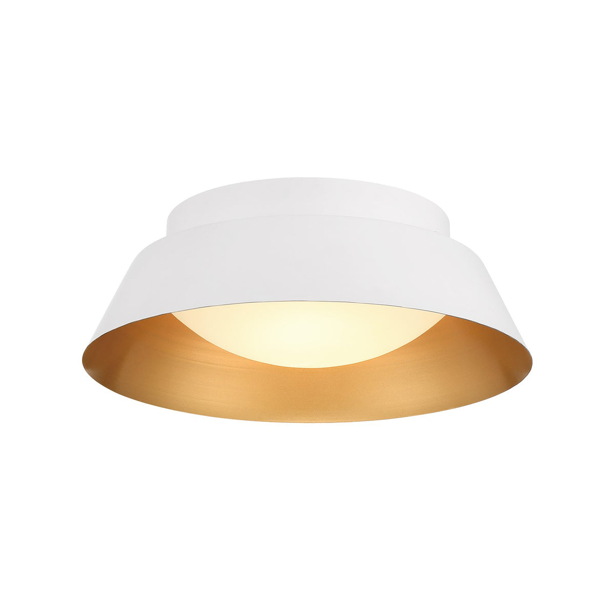 Crystorama - ED0552202WHGD - Two Light Flush Mount - Donoven - White + Gold