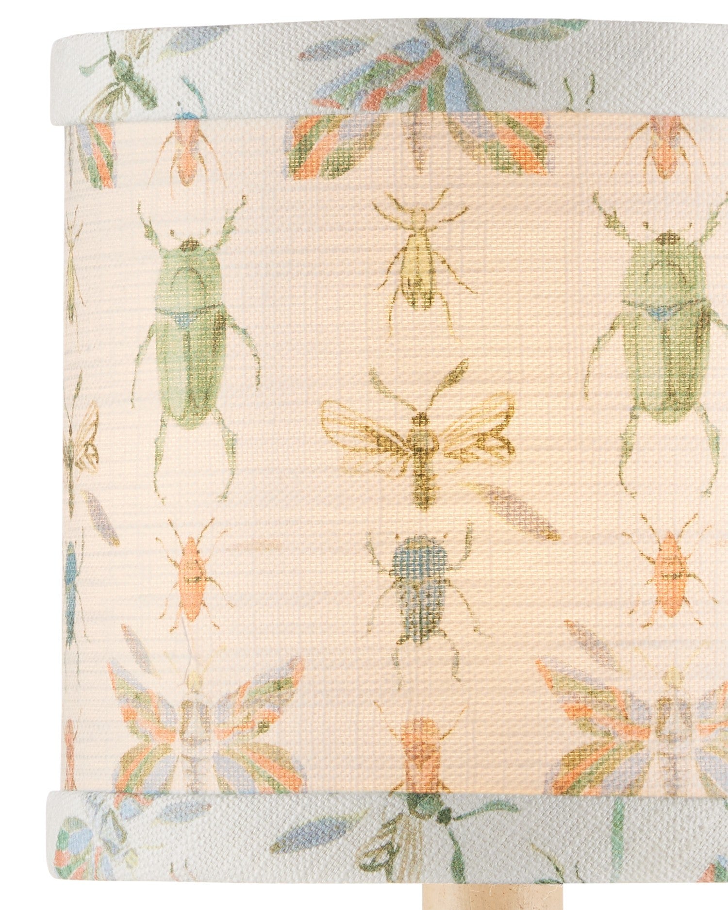 Currey and Company - 0900-0061 - Chandelier Shade - Bug Parade Drum Chandelier Shade - Ivory / Green / Yellow / Blue / Orange