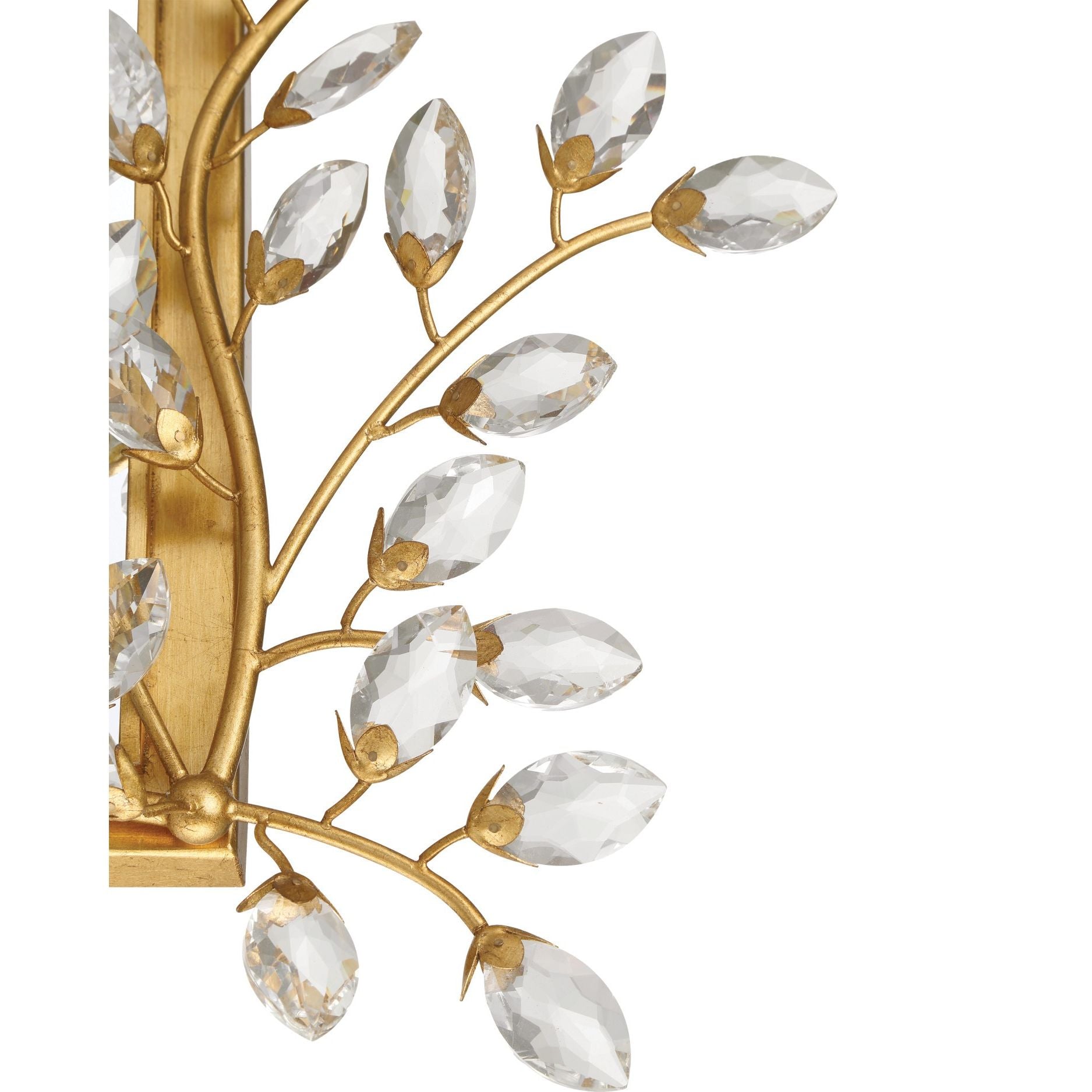Currey and Company - 1000-0161 - Mirror - Forget-Me-Not - Clear / Chinois Gold Leaf