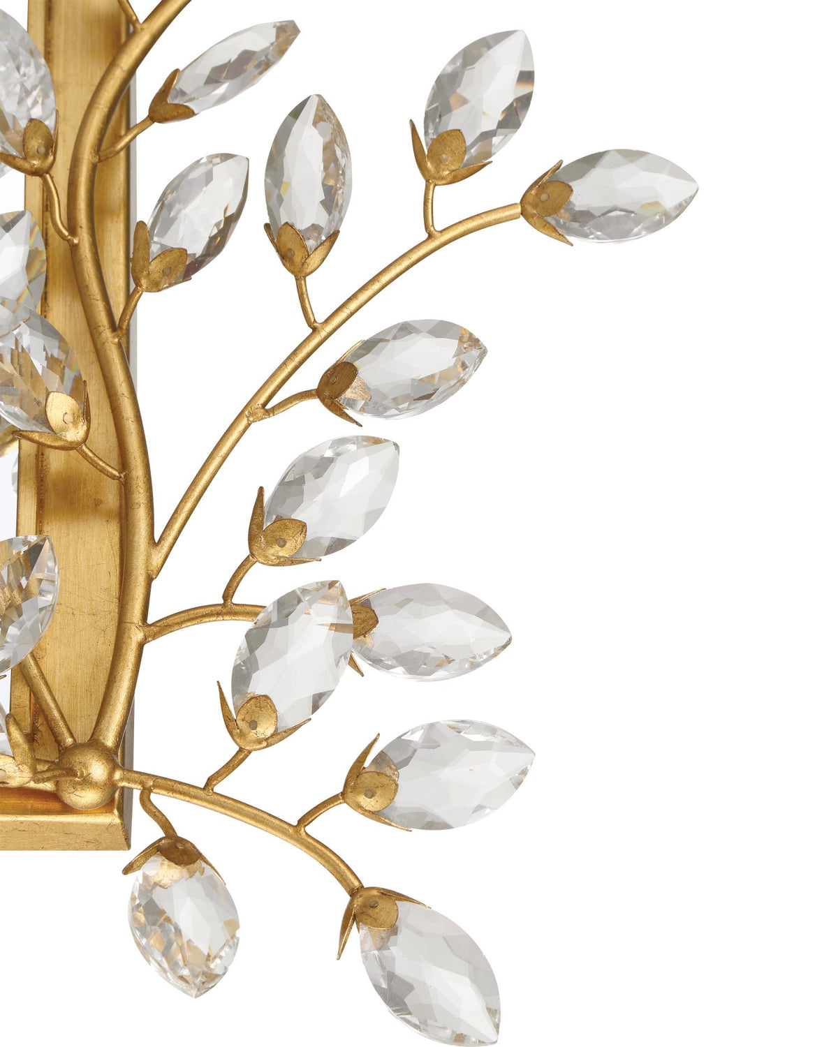 Currey and Company - 1000-0161 - Mirror - Forget-Me-Not - Clear / Chinois Gold Leaf