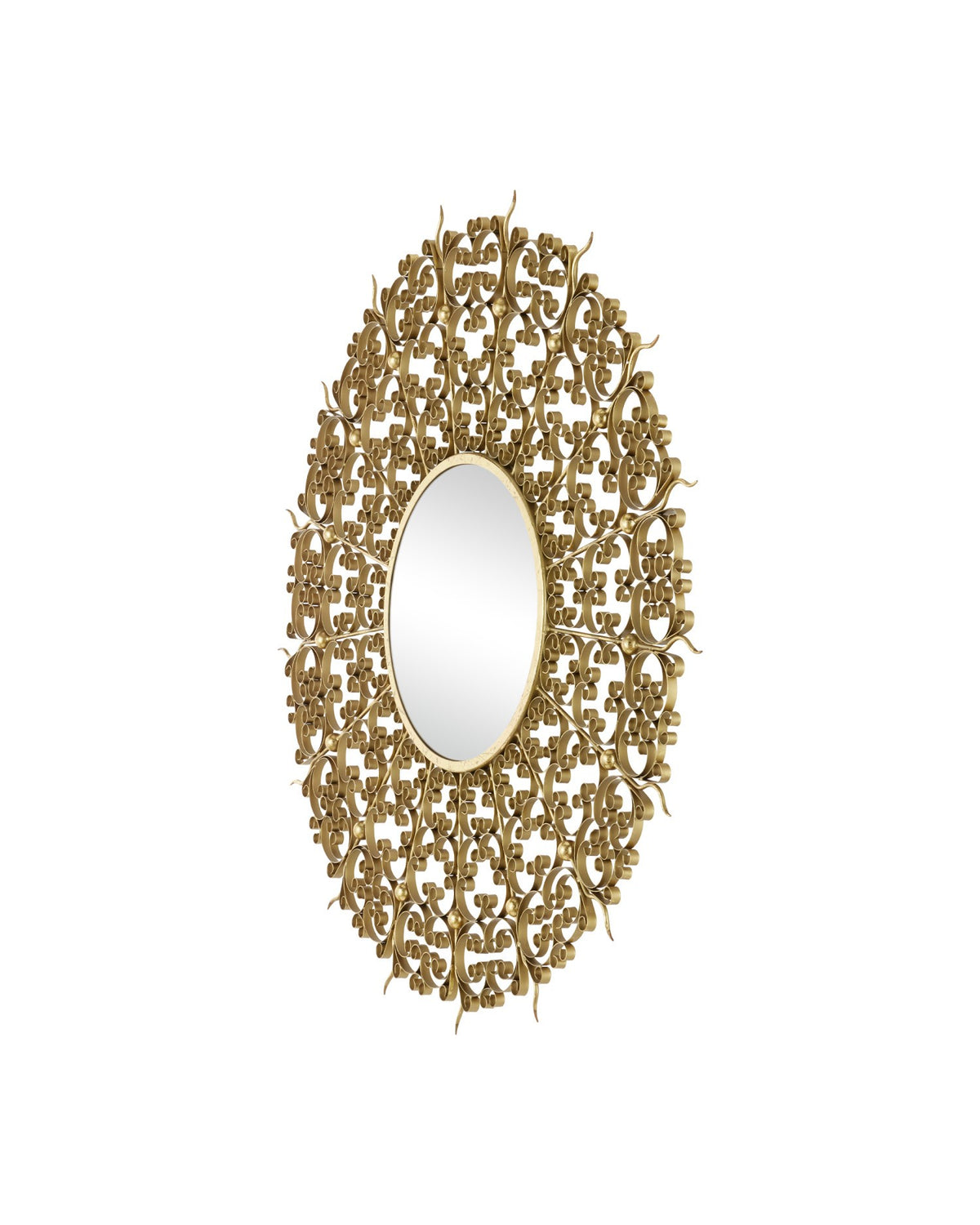 Currey and Company - 1000-0165 - Mirror - Levain Round Mirror - Gold Leaf