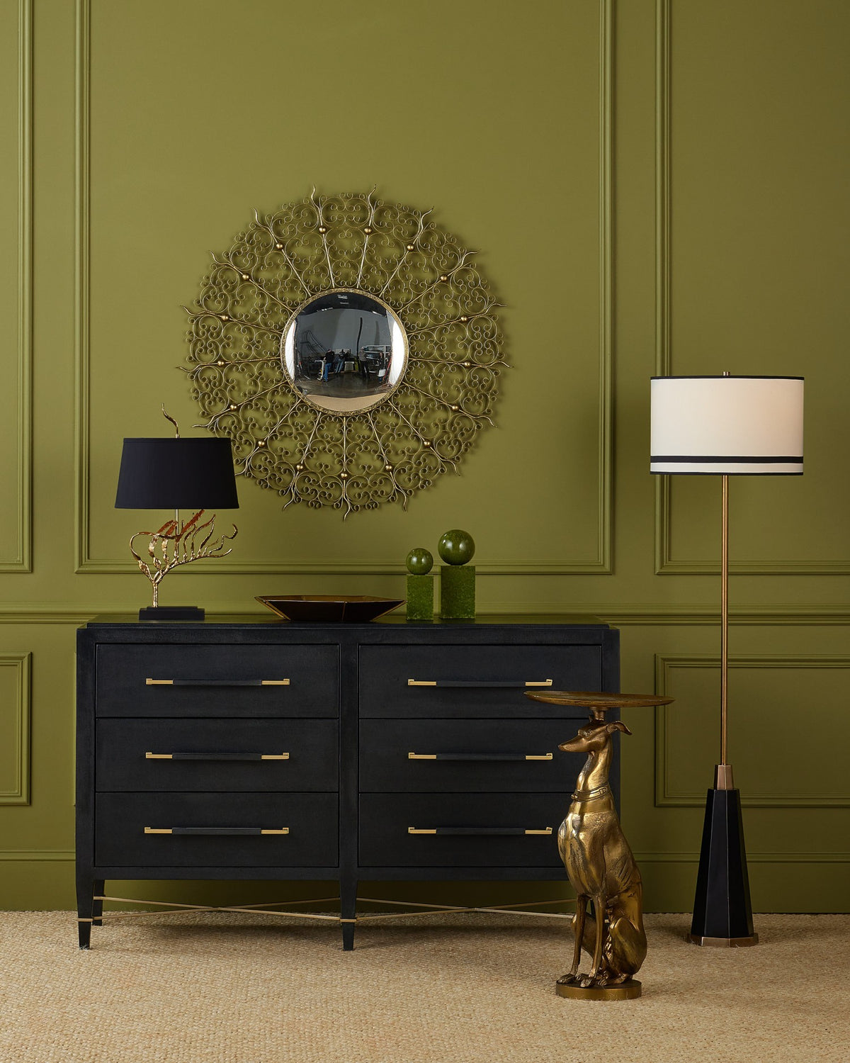 Currey and Company - 1000-0165 - Mirror - Levain Round Mirror - Gold Leaf