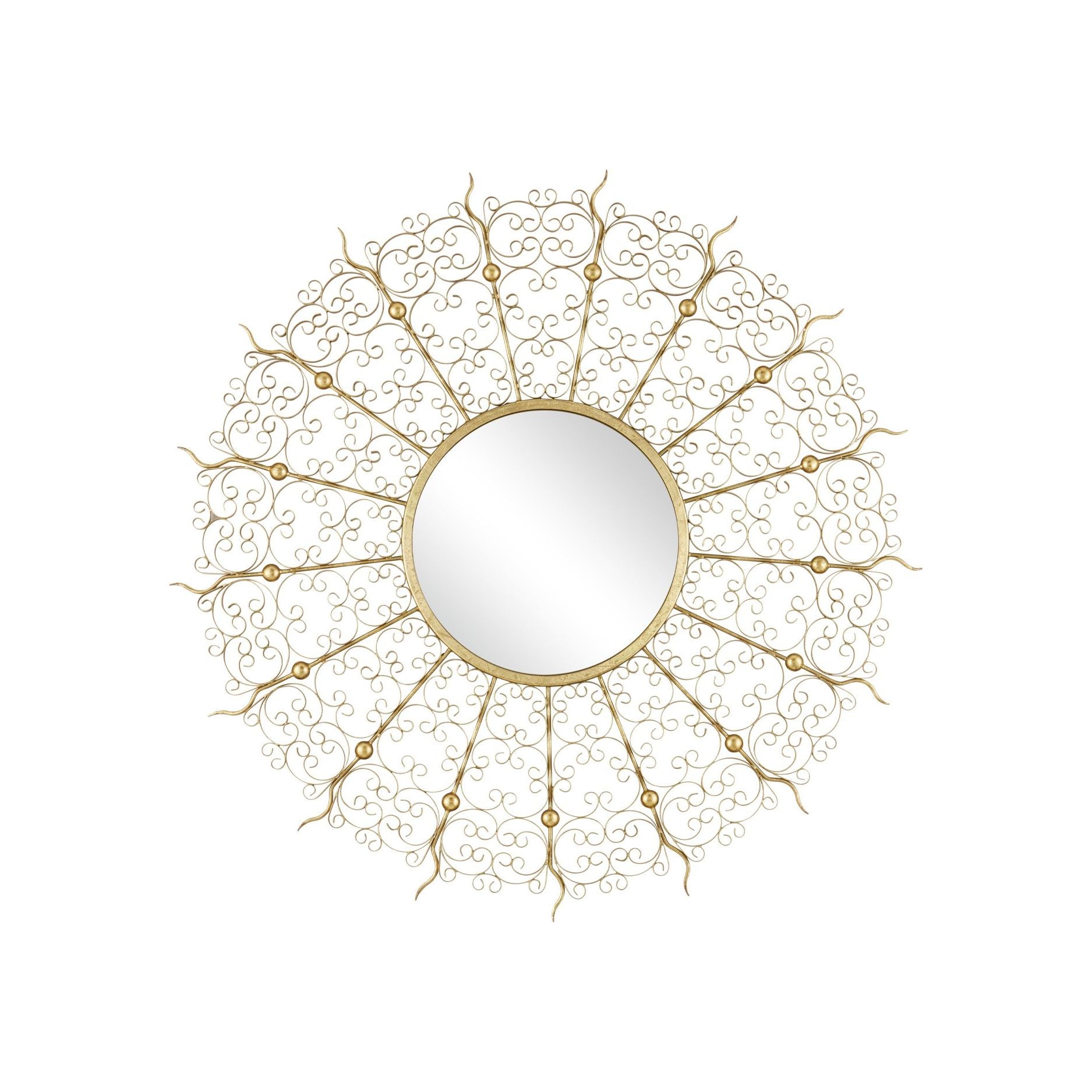 Currey and Company - 1000-0165 - Mirror - Levain Round Mirror - Gold Leaf