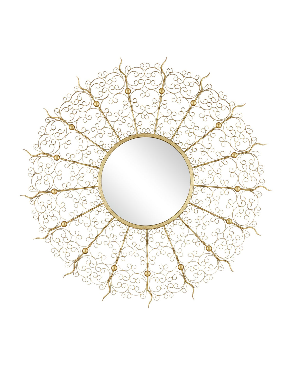 Currey and Company - 1000-0165 - Mirror - Levain Round Mirror - Gold Leaf