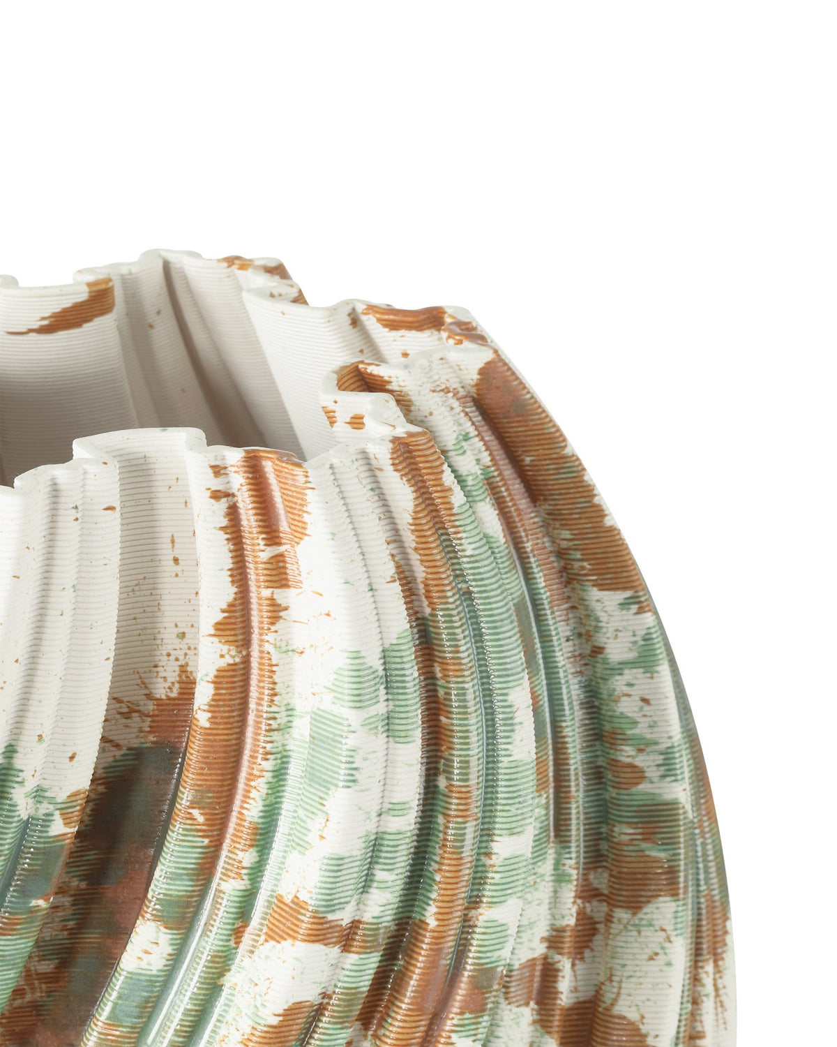 Currey and Company - 1200-0986 - Vase - Camouflage - Vert / Marron / Blanc cassé