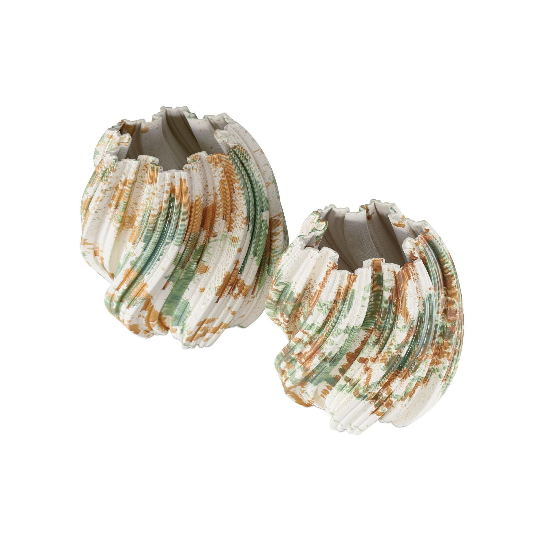 Currey and Company - 1200-0986 - Vase - Camouflage - Green / Brown / Off-White