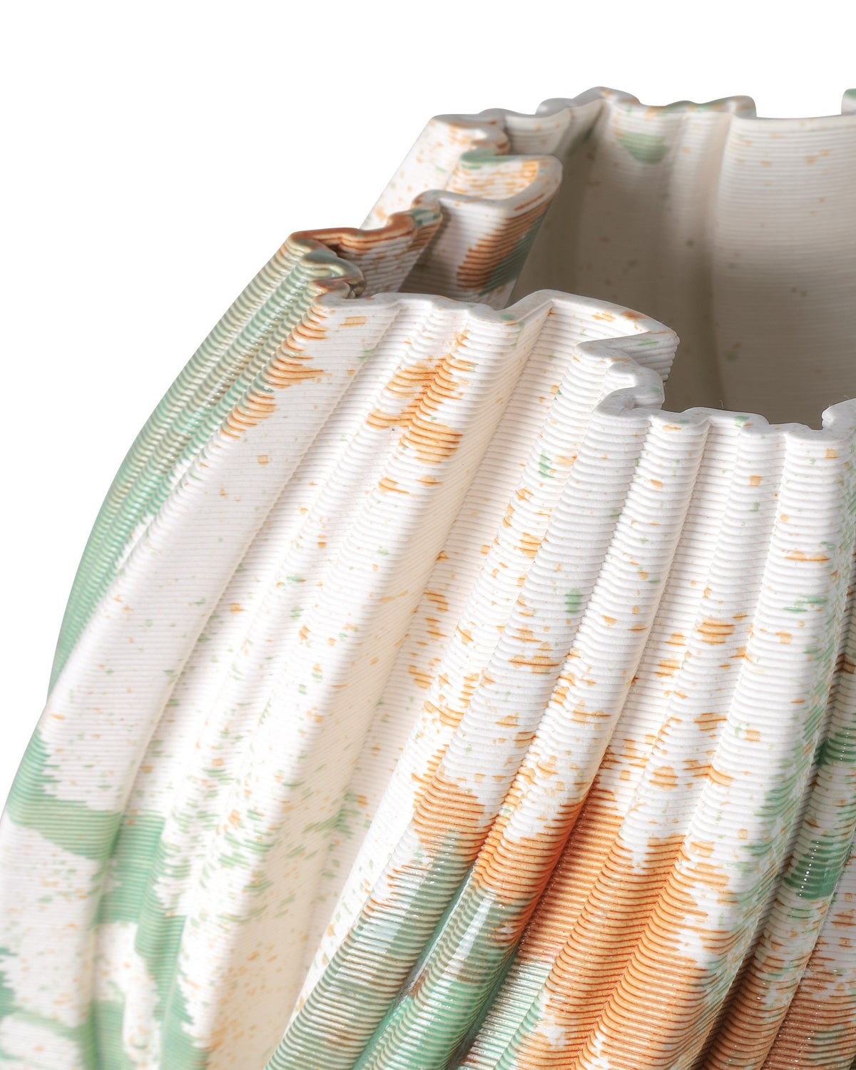 Currey and Company - 1200-0987 - Vase - Camouflage - Vert / Marron / Blanc cassé