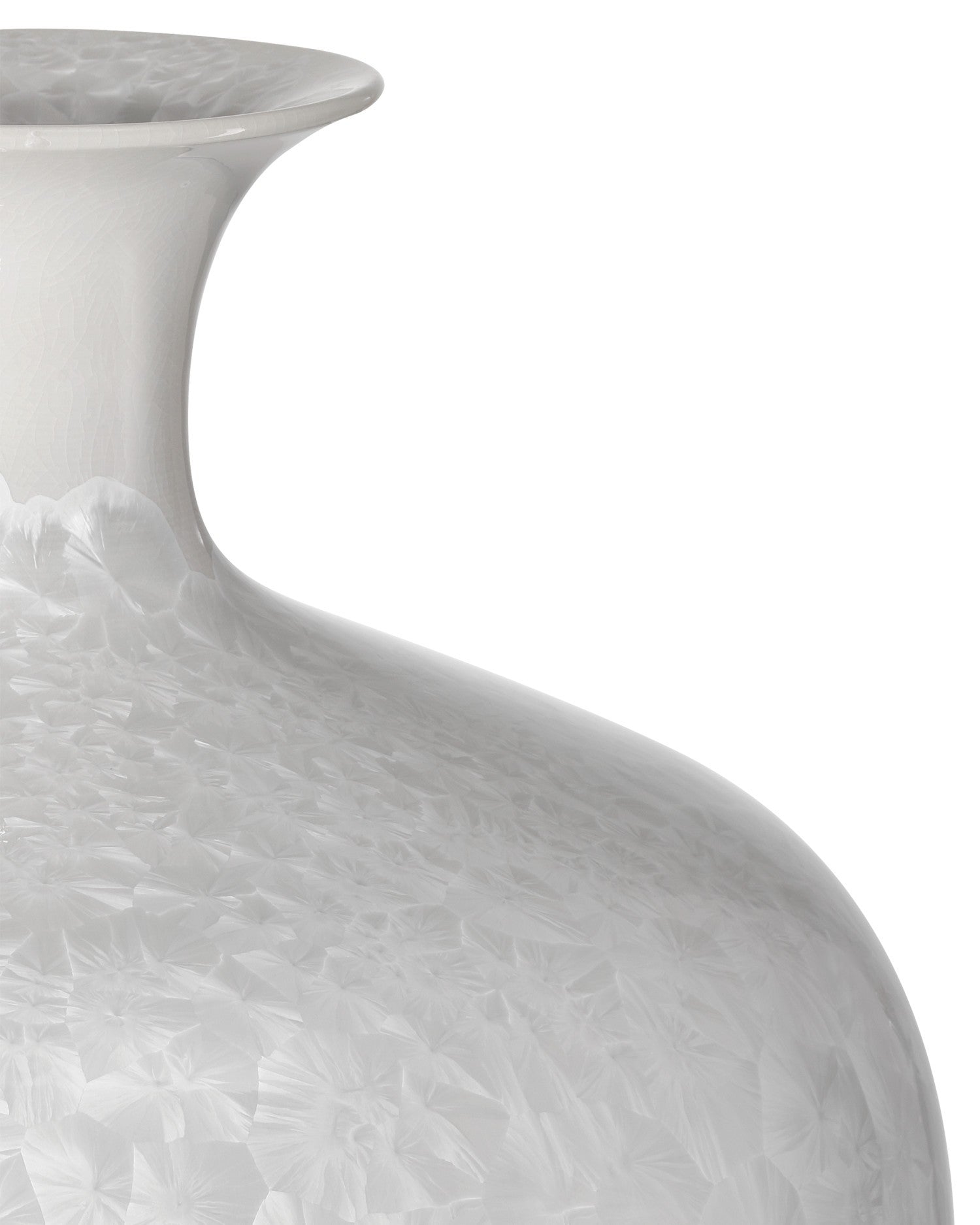 Currey and Company - 1200-0995 - Vase - Crystalline White Vase - Crystallized White