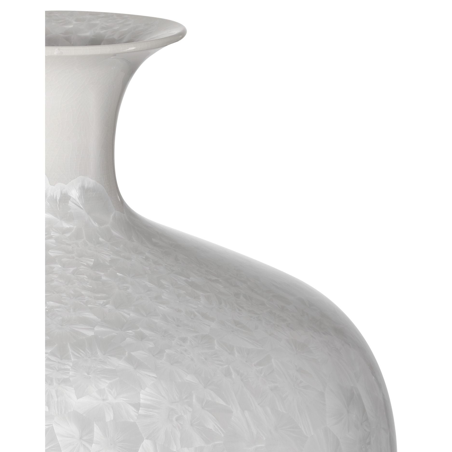 Currey and Company - 1200-0995 - Vase - Vase blanc cristallin - Blanc cristallisé