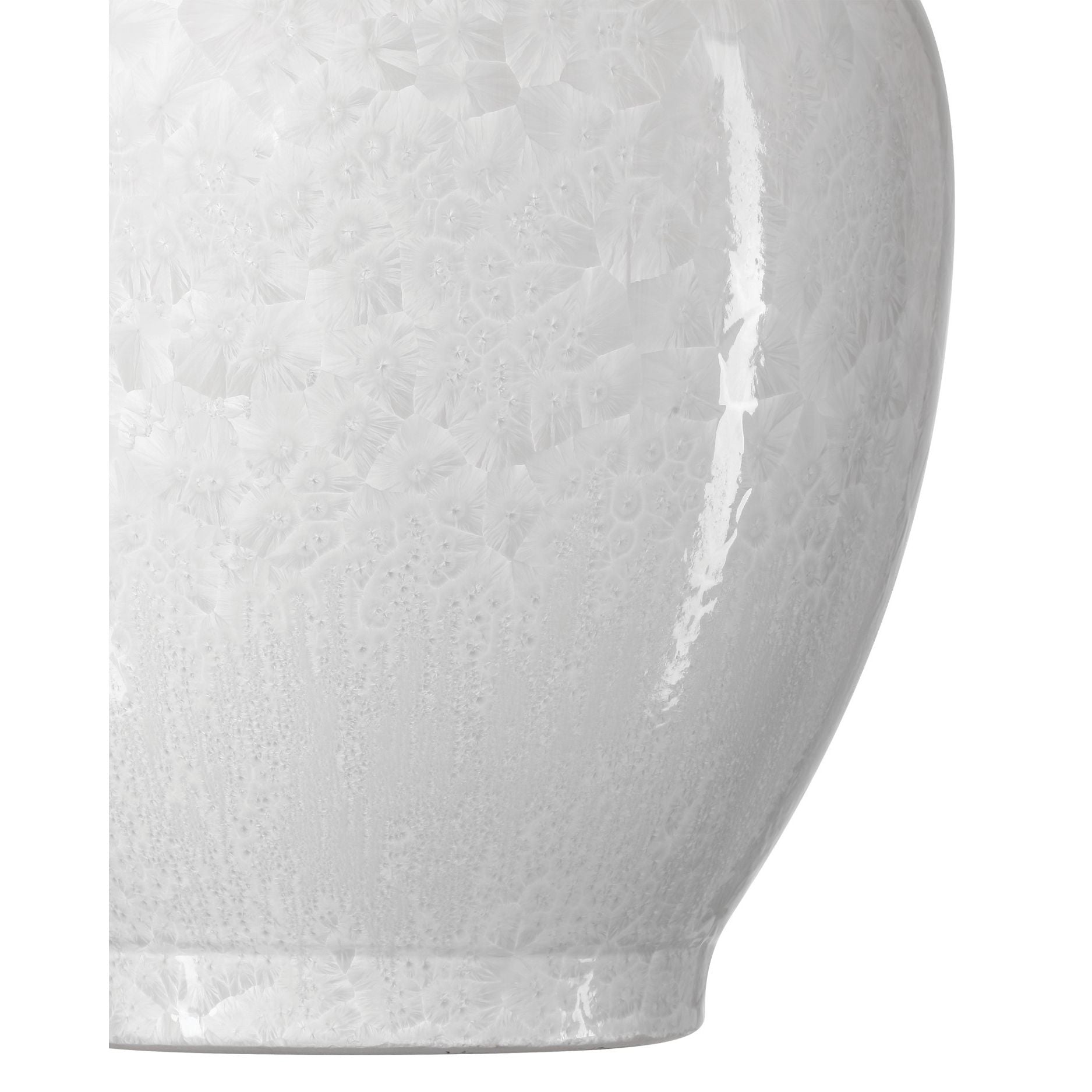 Currey and Company - 1200-0995 - Vase - Vase blanc cristallin - Blanc cristallisé