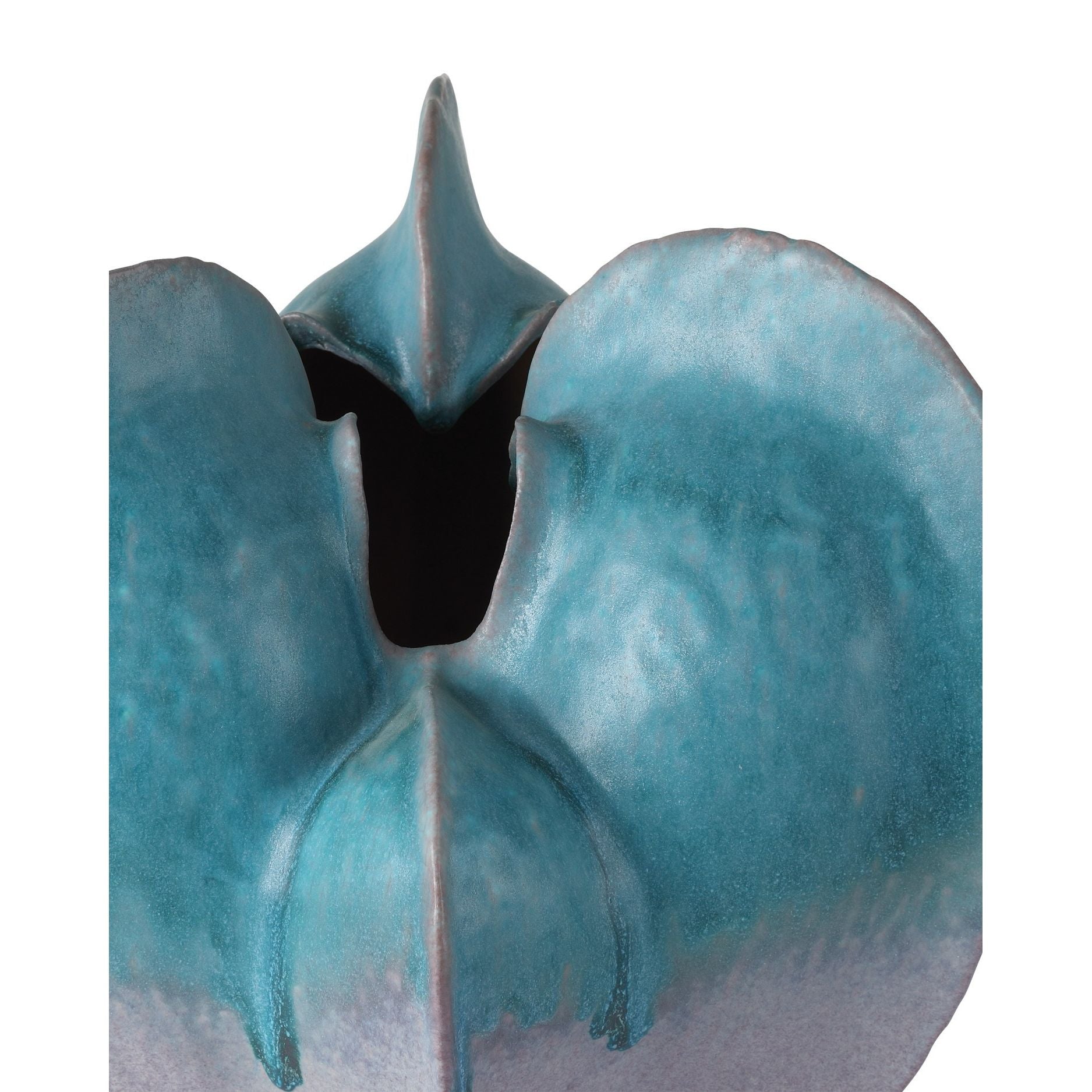 Currey and Company - 1200-0997 - Vase - Vase bleu à forme libre - Bleu / Gris foncé