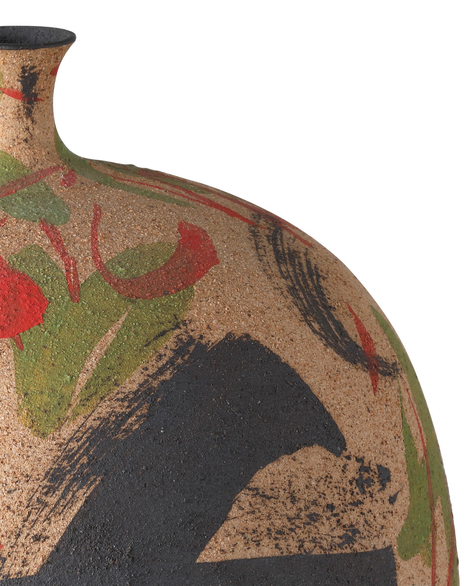 Currey and Company - 1200-0999 - Vase - Zeal Multi-Colored Vase - Black / Yellow / Green / Red