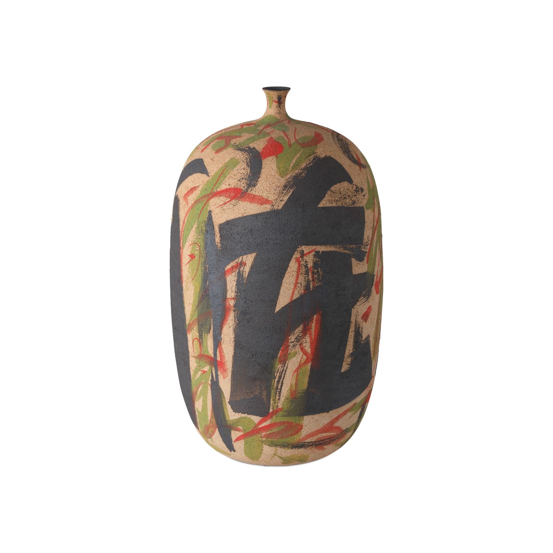 Currey and Company - 1200-0999 - Vase - Zeal Multi-Colored Vase - Black / Yellow / Green / Red