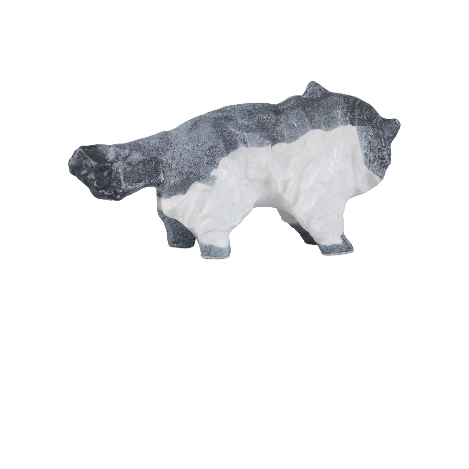 Currey and Company - 1200-1000 - Objet - Chat siamois - Bleu grisâtre / Blanc cassé