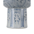 Currey and Company - 1200-1003 - Bowl - Ming Offering Pedestal Bowl - Blue / Off-White