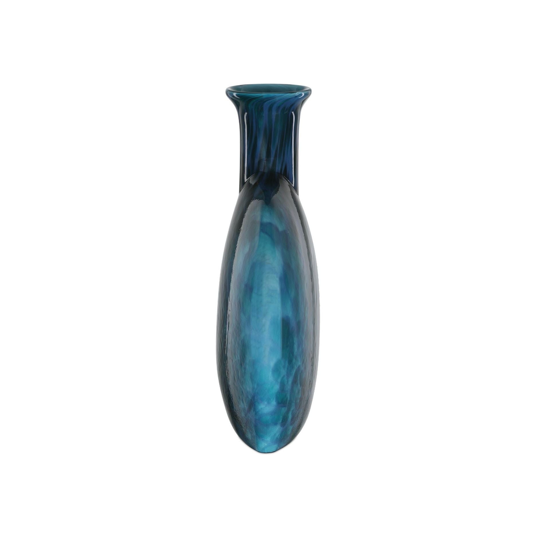 Currey and Company - 1200-1012 - Vase - Vase Pavonini - Bleu