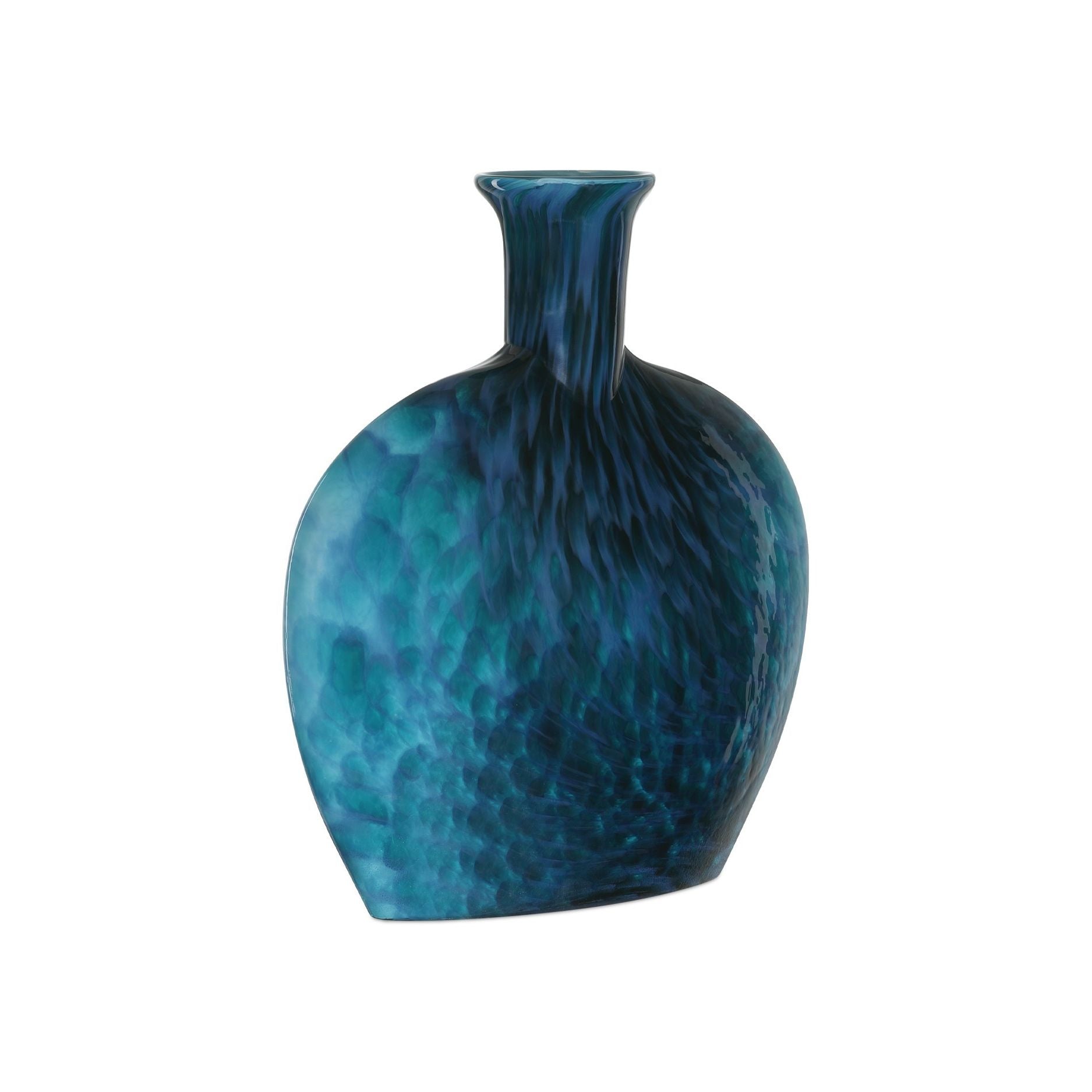 Currey and Company - 1200-1012 - Vase - Vase Pavonini - Bleu