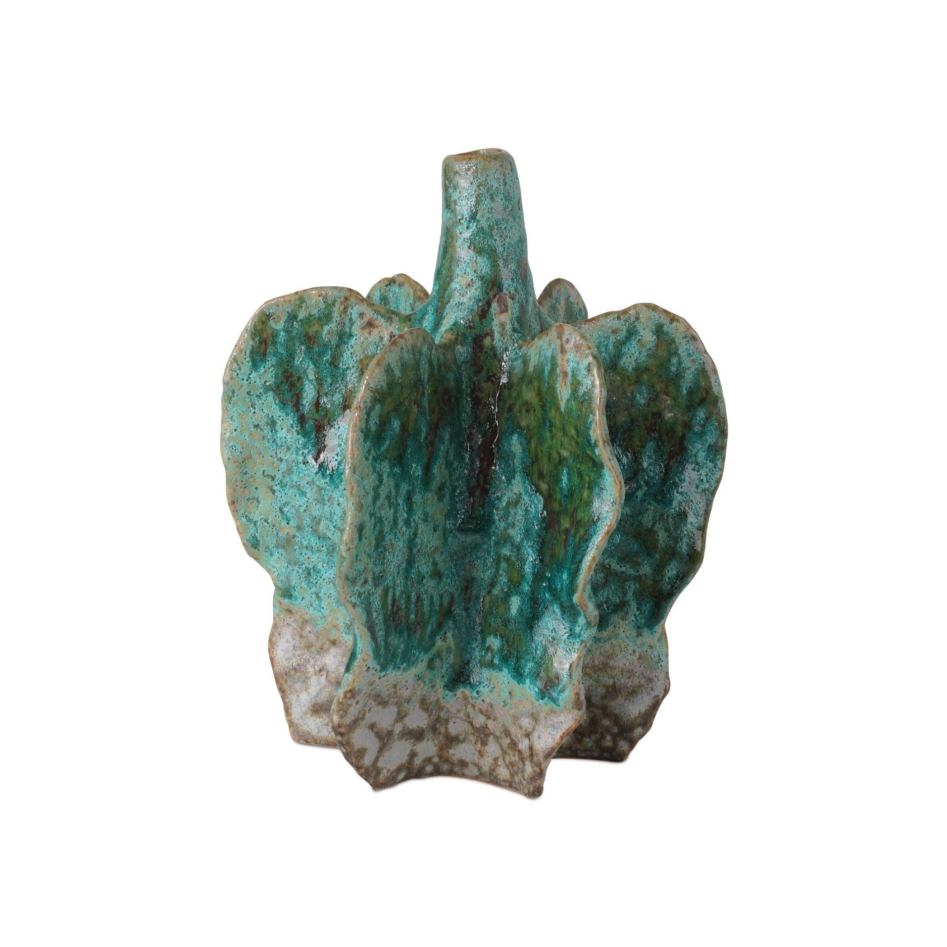 Currey and Company - 1200-1013 - Vase - Ensemble de 2 vases Urbano - Turquoise / Marron