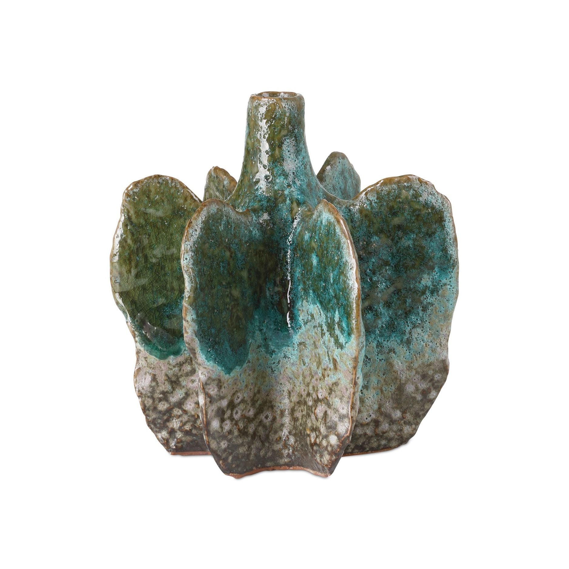 Currey and Company - 1200-1013 - Vase - Ensemble de 2 vases Urbano - Turquoise / Marron