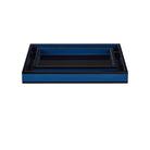 Currey and Company - 1200-1018 - Ensemble de 2 plateaux - Laque - Bleu marine / Noir
