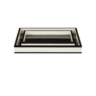 Currey and Company - 1200-1019 - Ensemble de 2 plateaux - Laque - Ivoire / Noir