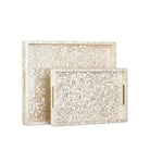 Currey and Company - 1200-1020 - Plateau, lot de 2 - Gerri Dot - Naturel