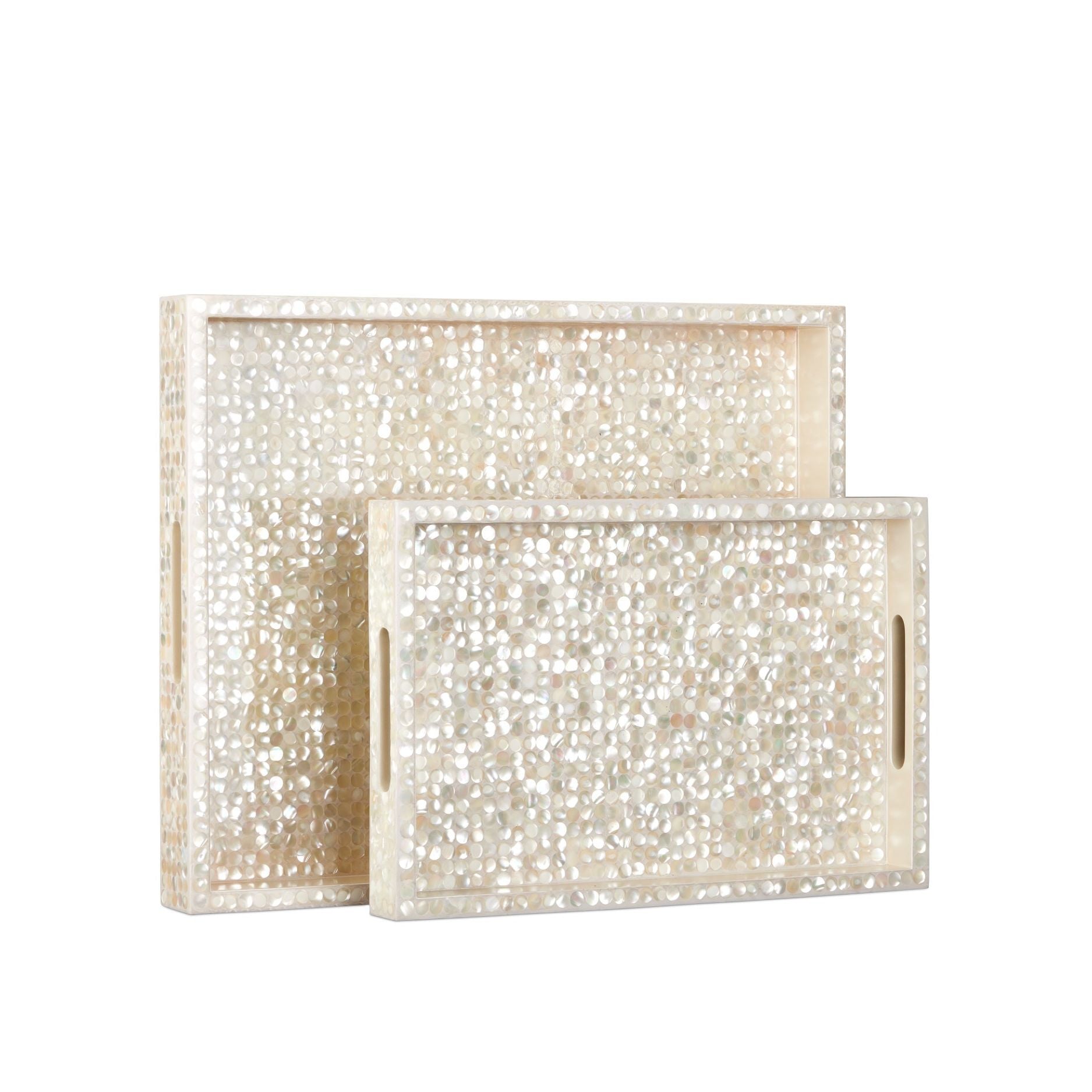Currey and Company - 1200-1020 - Plateau, lot de 2 - Gerri Dot - Naturel
