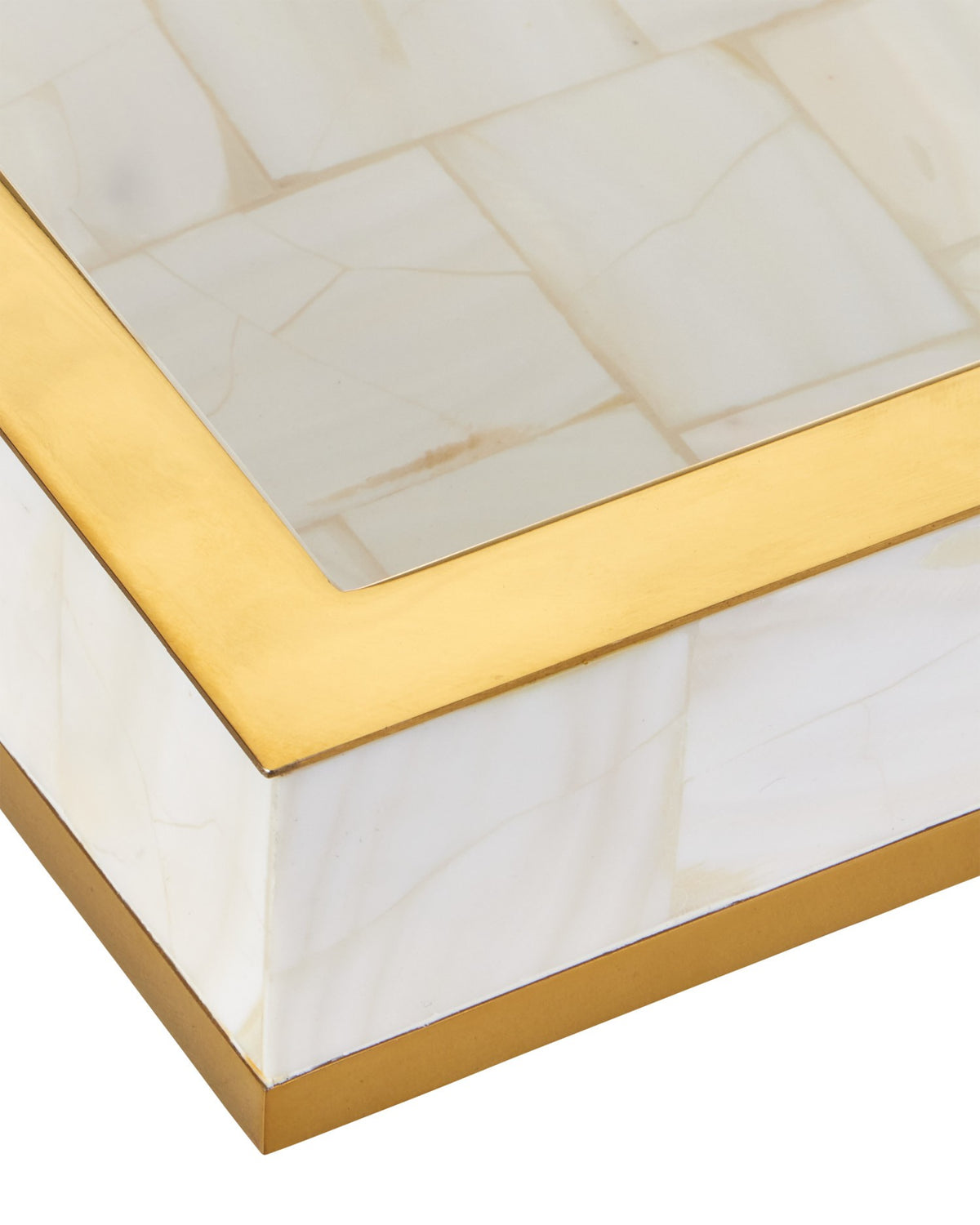 Currey and Company - 1200-1021 - Tray Set of 2 - Casey - Natural / Brass