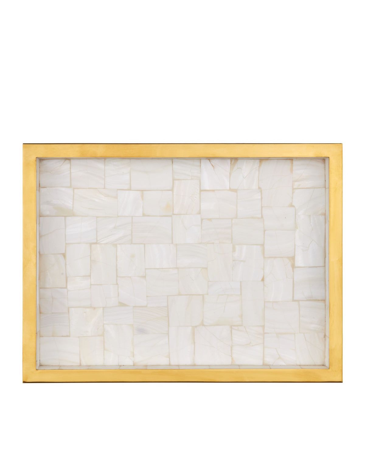 Currey and Company - 1200-1021 - Tray Set of 2 - Casey - Natural / Brass