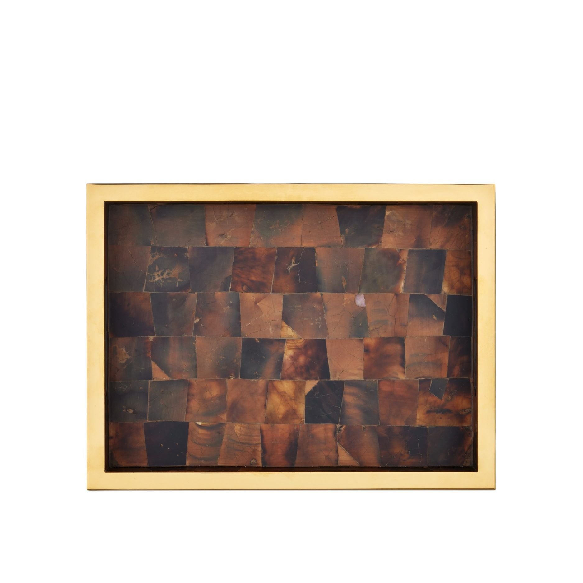 Currey and Company - 1200-1022 - Ensemble de 2 plateaux - Casey - Naturel / Laiton