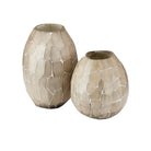 Currey and Company - 1200-1032 - Vase - Runnell Glass Vase Set of 2 - White / Beige / Antique