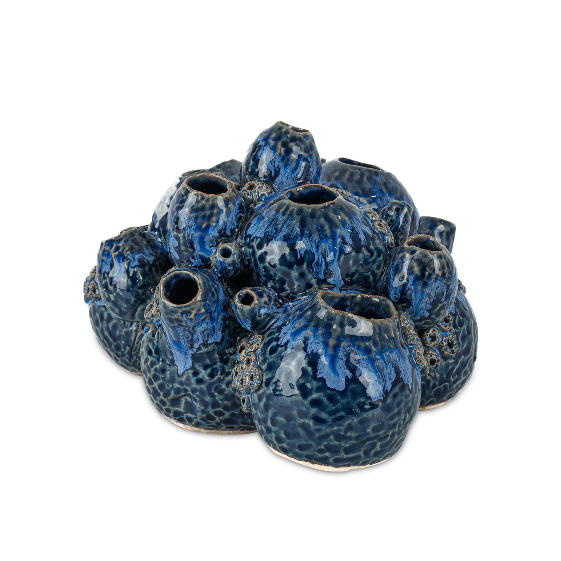 Currey and Company - 1200-1046 - Sculpture - Sulawasi - Bleu foncé réactif