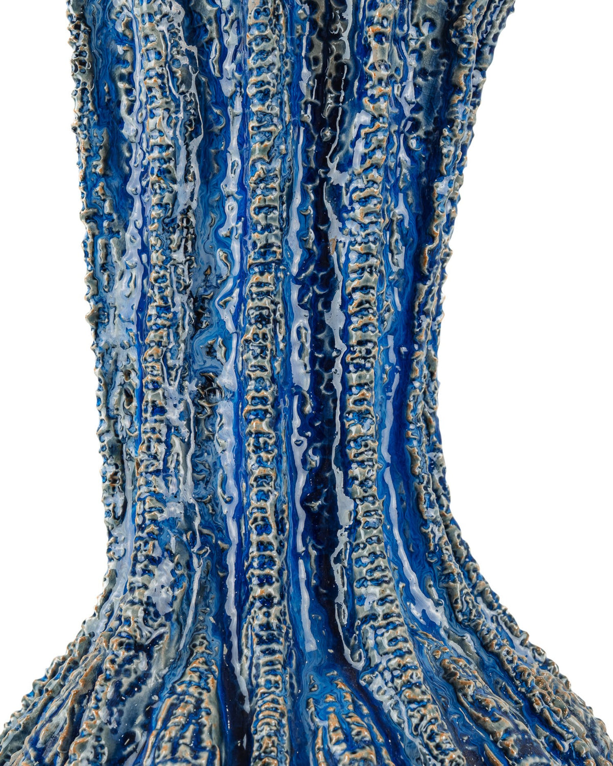 Currey and Company - 1200-1048 - Vase - Vase Folios - Bleu foncé réactif