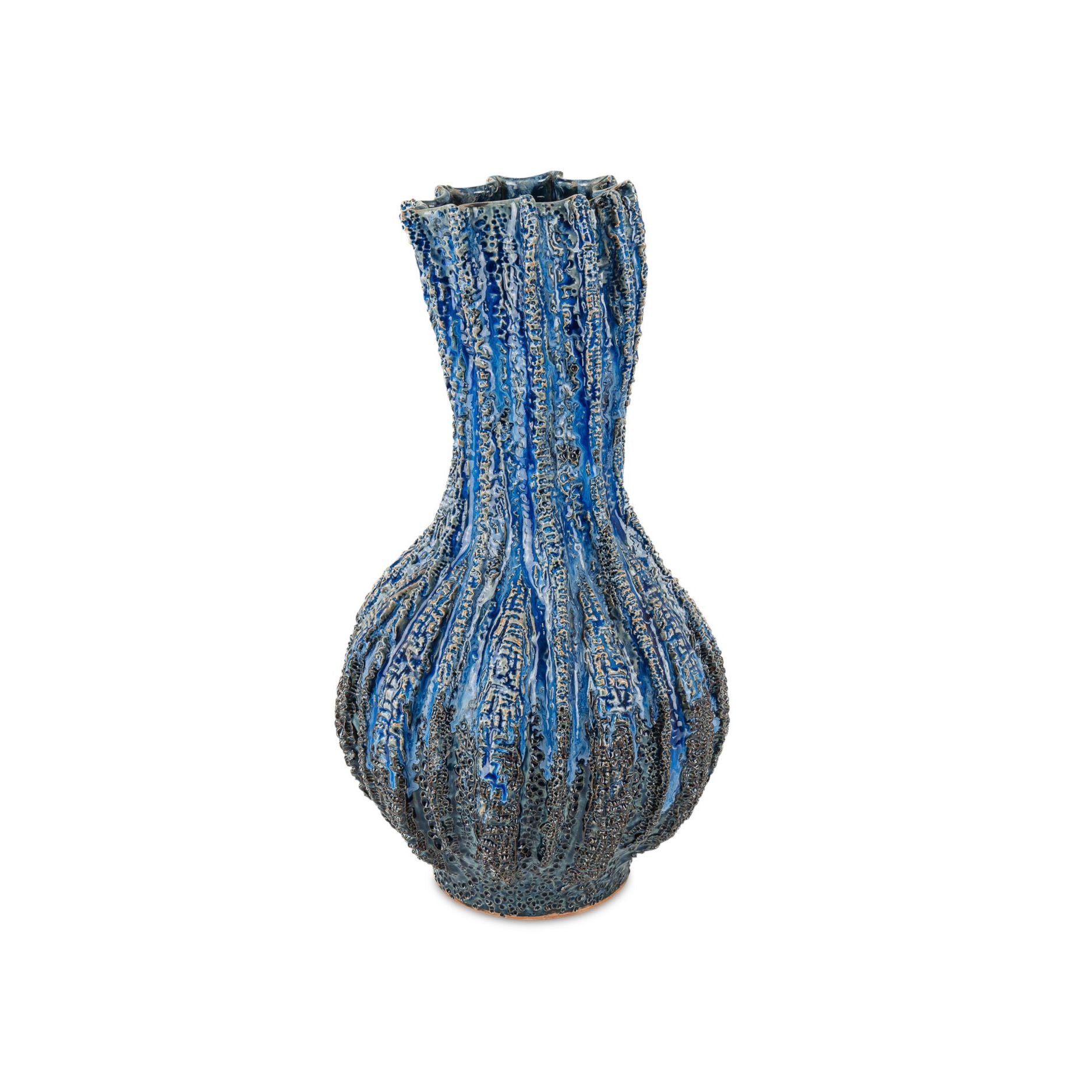 Currey and Company - 1200-1048 - Vase - Folios Vase - Reactive Dark Blue