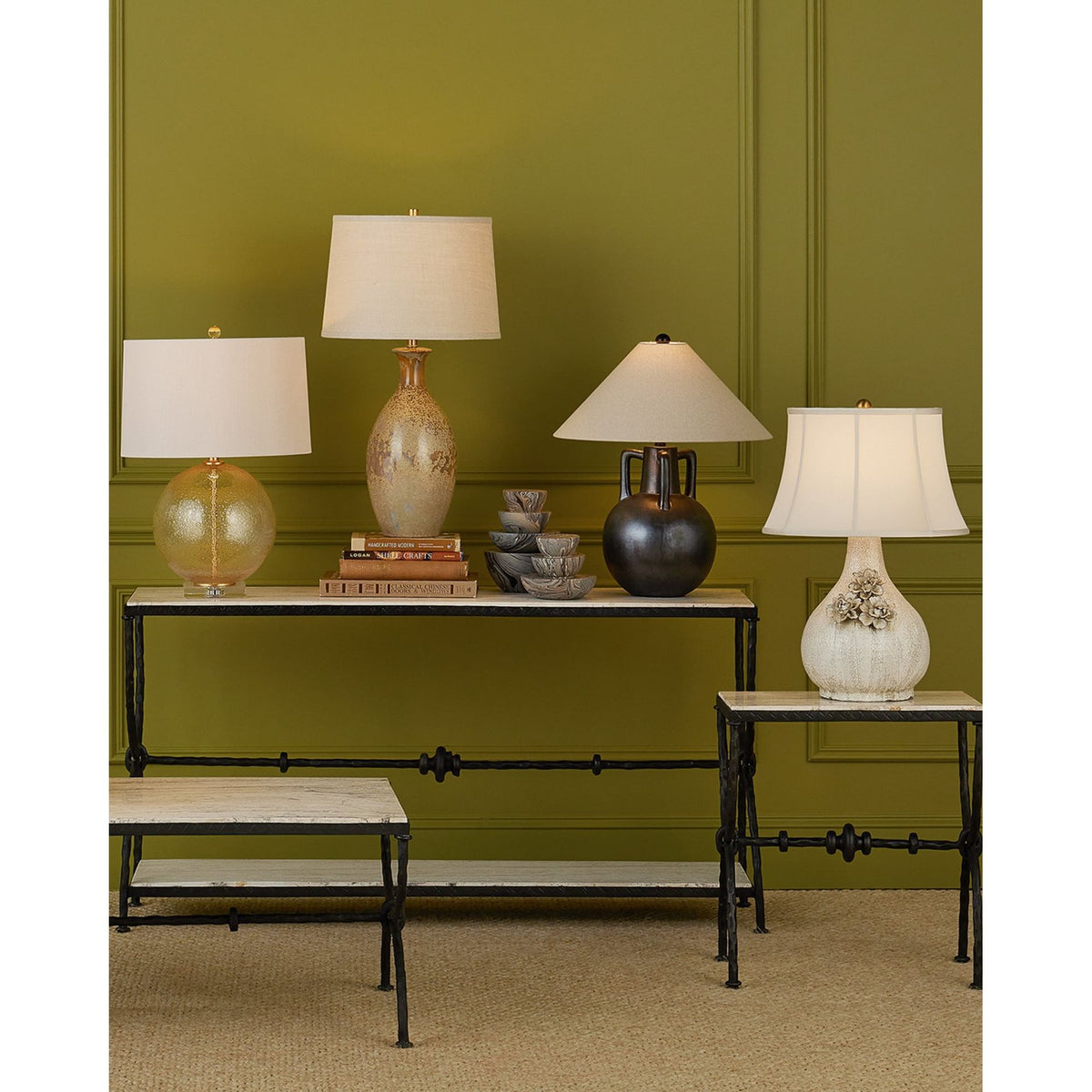 Currey and Company - 1200-1049 - Box Set of 3 - Marbleized - Marbleized Gray