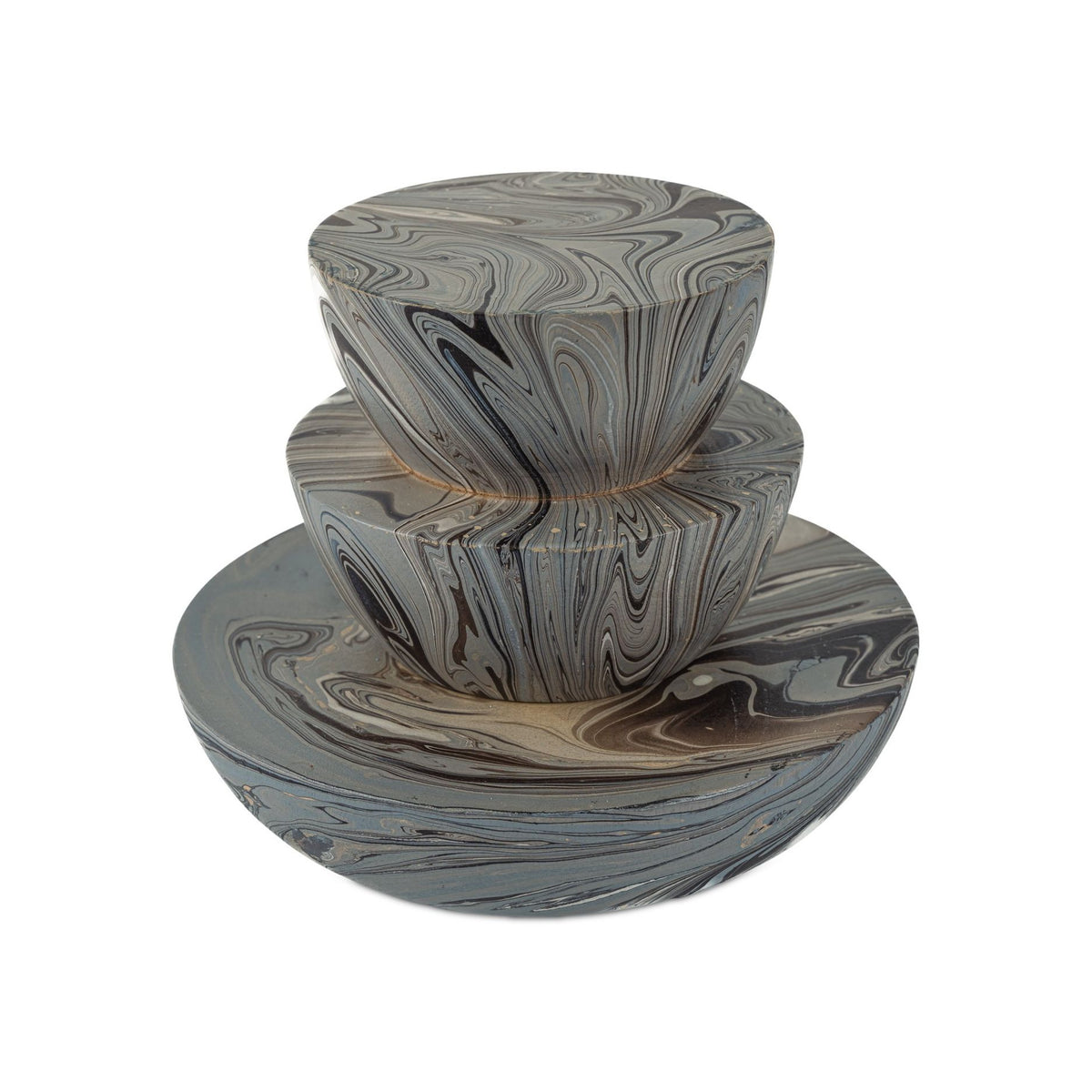 Currey and Company - 1200-1049 - Box Set of 3 - Marbleized - Marbleized Gray