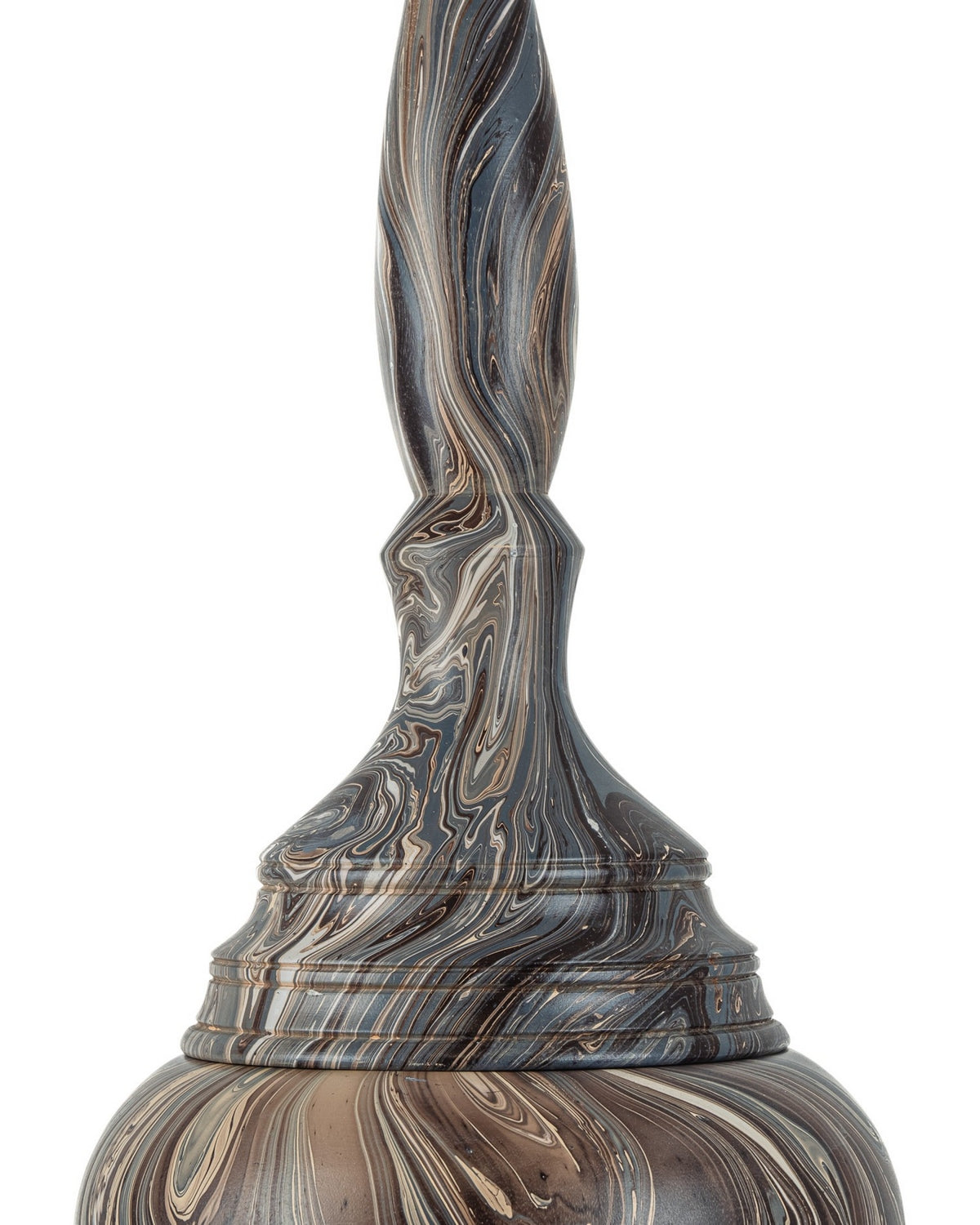 Currey and Company 1200-1050 Marbleized Turret Box in Marbleized Brown