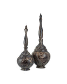 Currey and Company 1200-1050 Marbleized Turret Box in Marbleized Brown