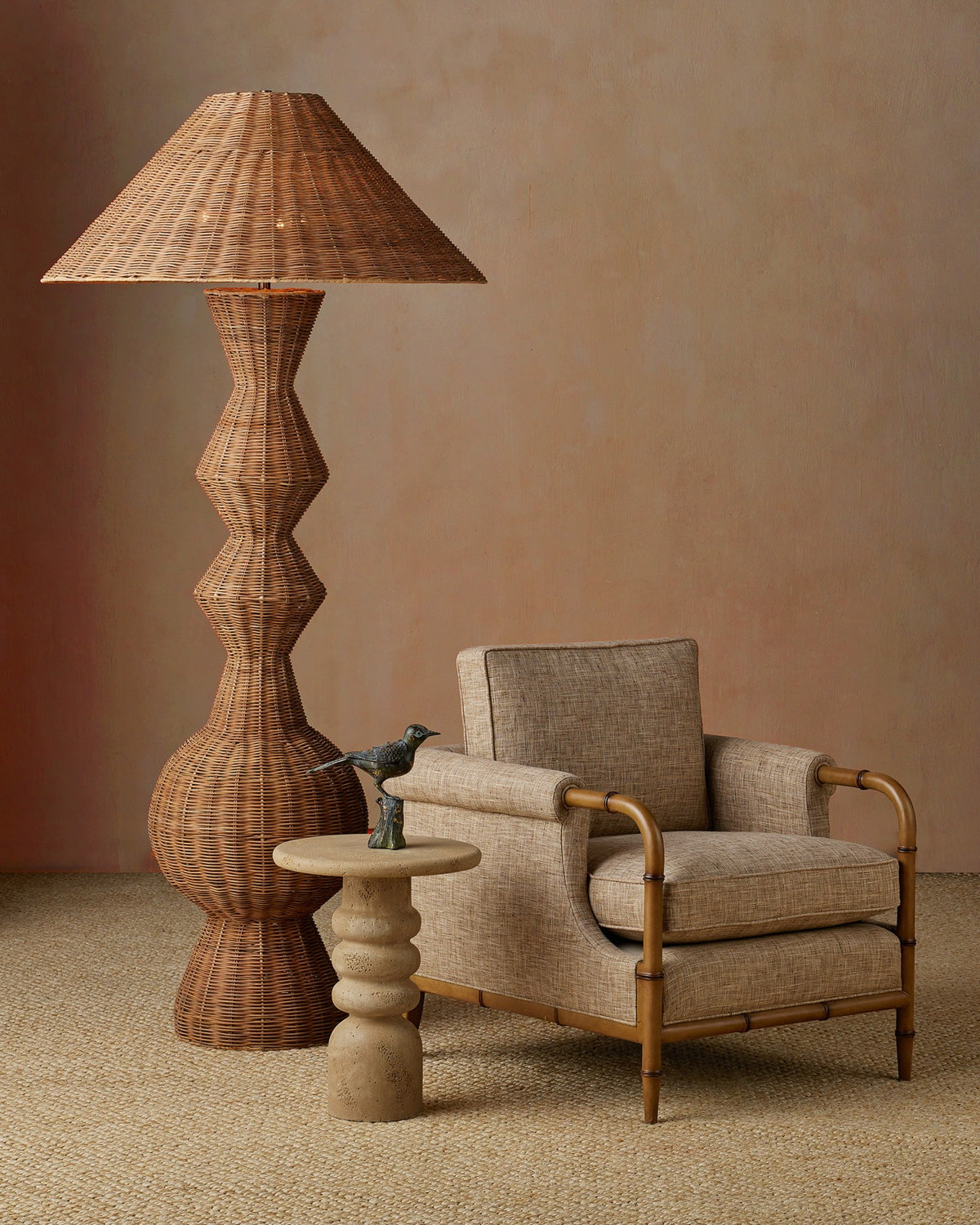 Currey and Company - 3000-0322 - Table d'appoint - Table d'appoint Rocco - Beige