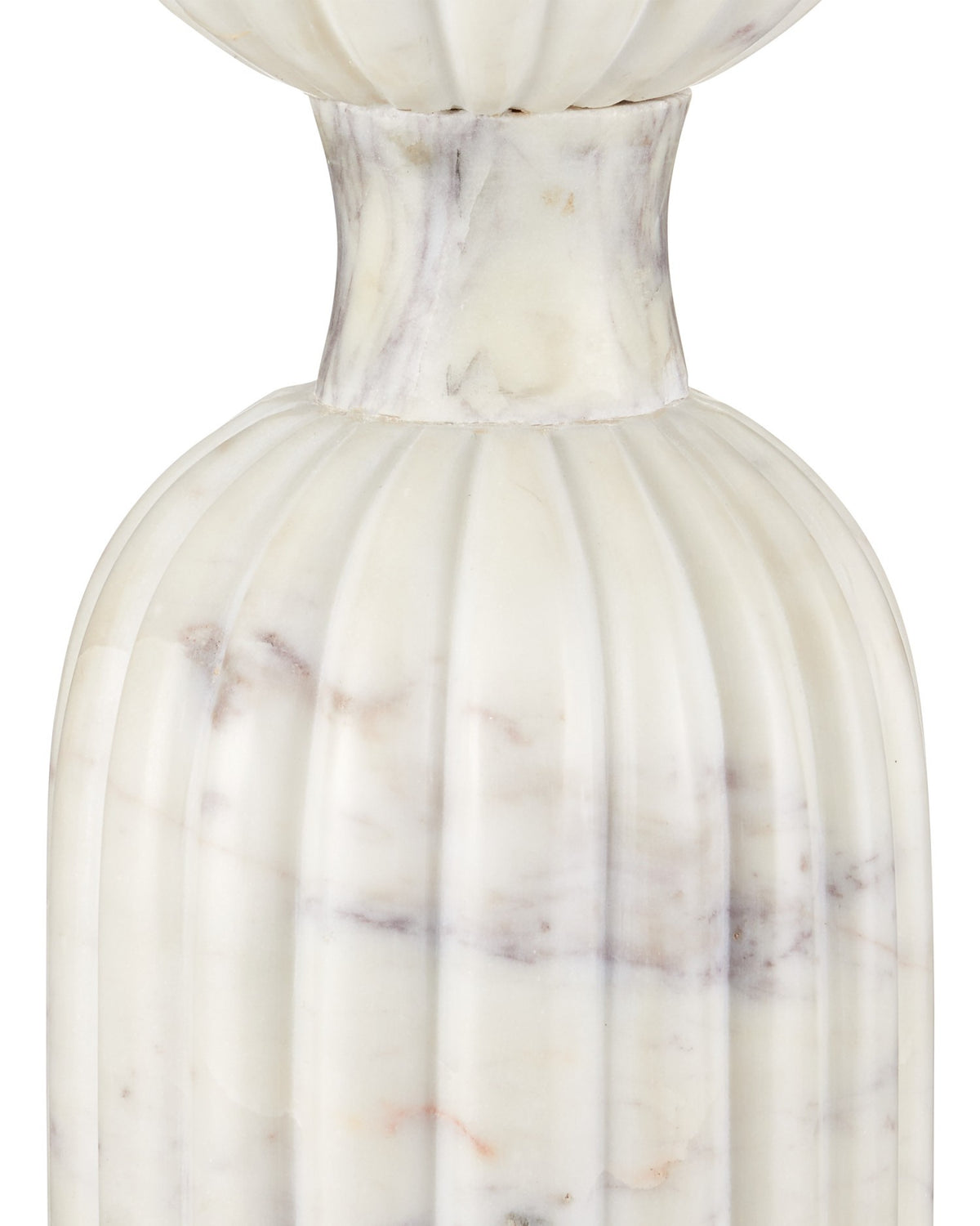 Currey and Company - 3000-0323 - Drinks Table - Passementerie White Marble Drinks Table - Natural White