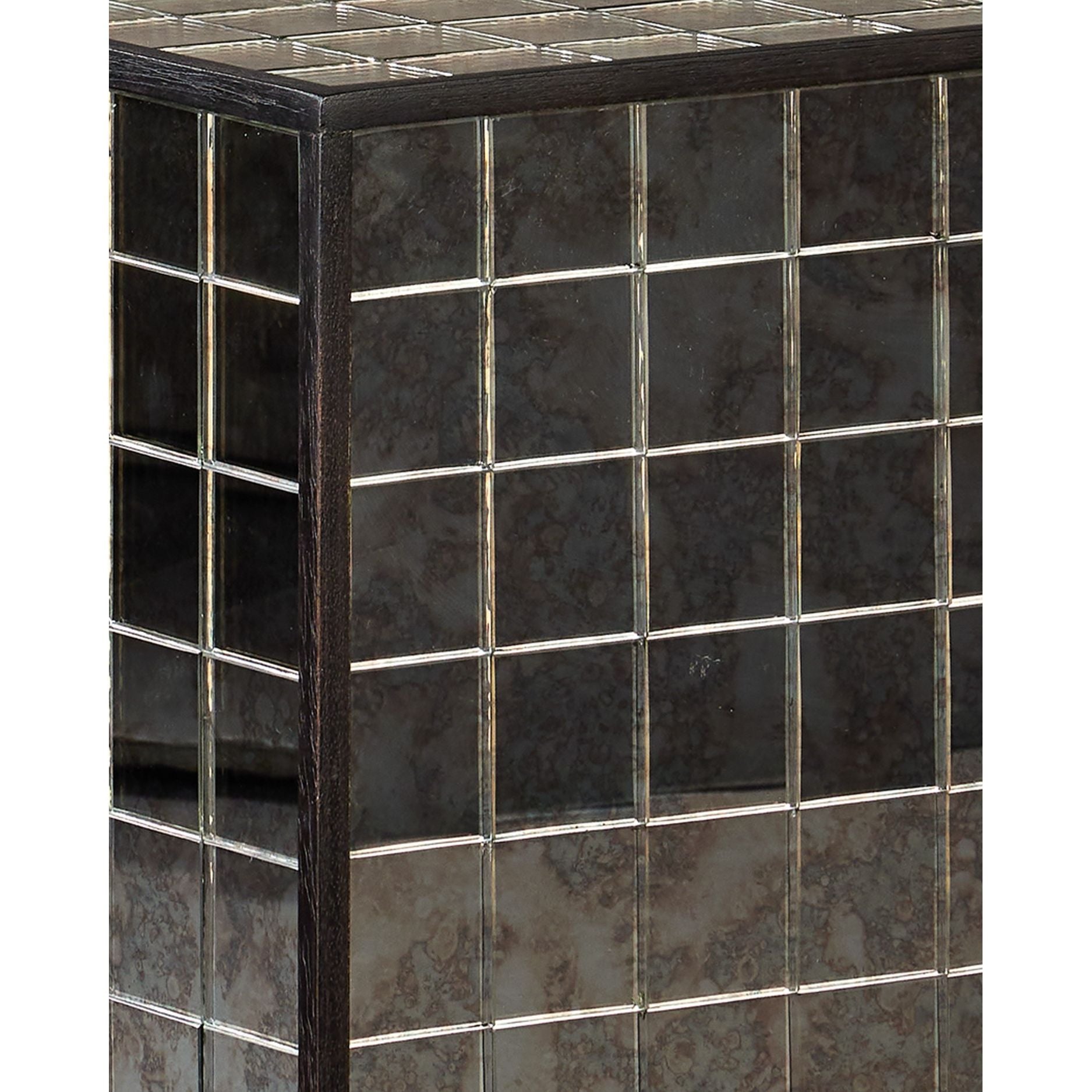 Currey and Company - 3000-0329 - Piédestal - Mosaico - Ébène / Miroir antique