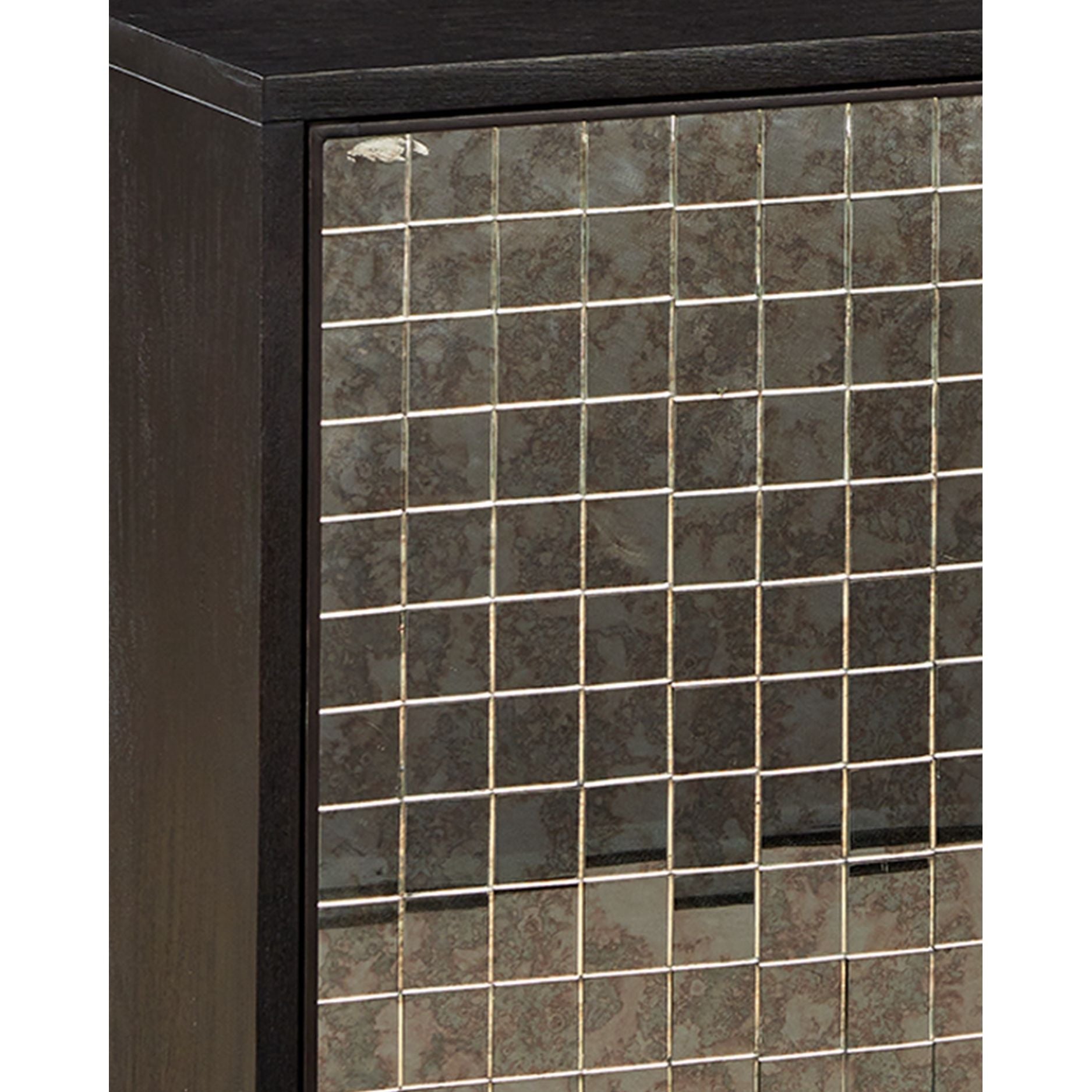 Currey and Company - 3000-0330 - Crédence - Mosaïque - Ébène / Miroir antique