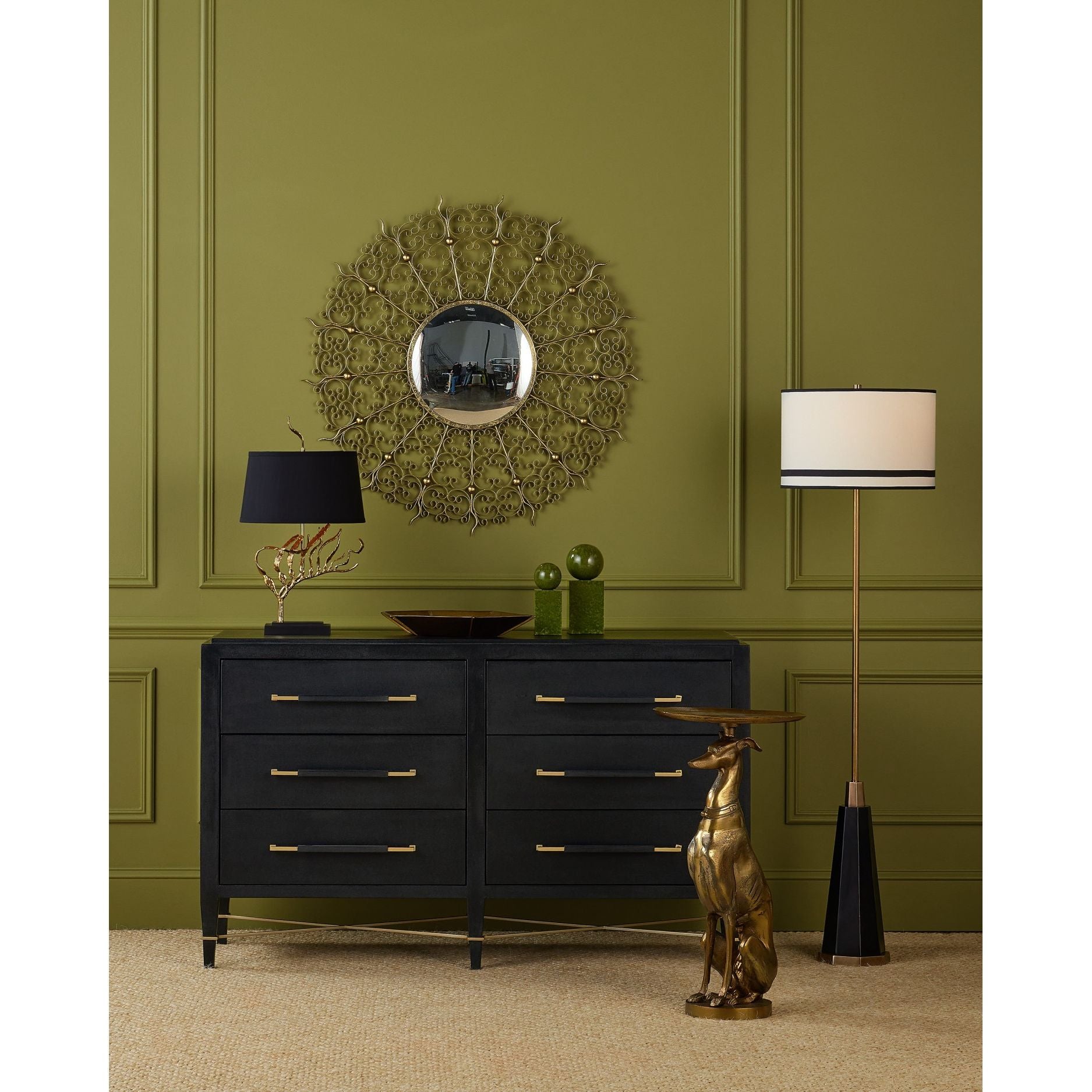 Currey and Company - 3000-0332 - Chest - Verona - Black / Natural / Champagne / Silver