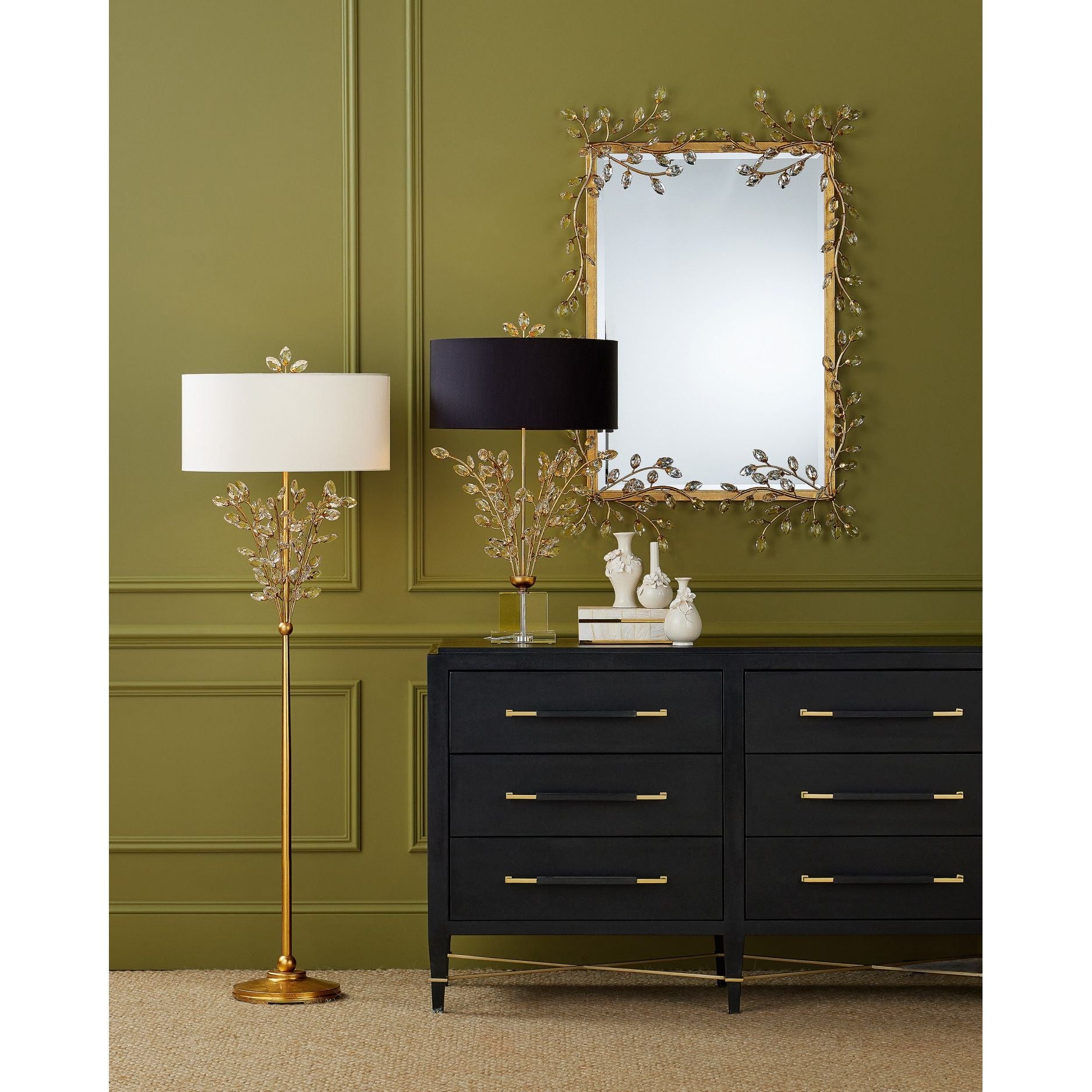 Currey and Company - 3000-0332 - Chest - Verona - Black / Natural / Champagne / Silver